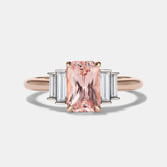 Amelia - 1.68ct Peach Sapphire Engagement Ring