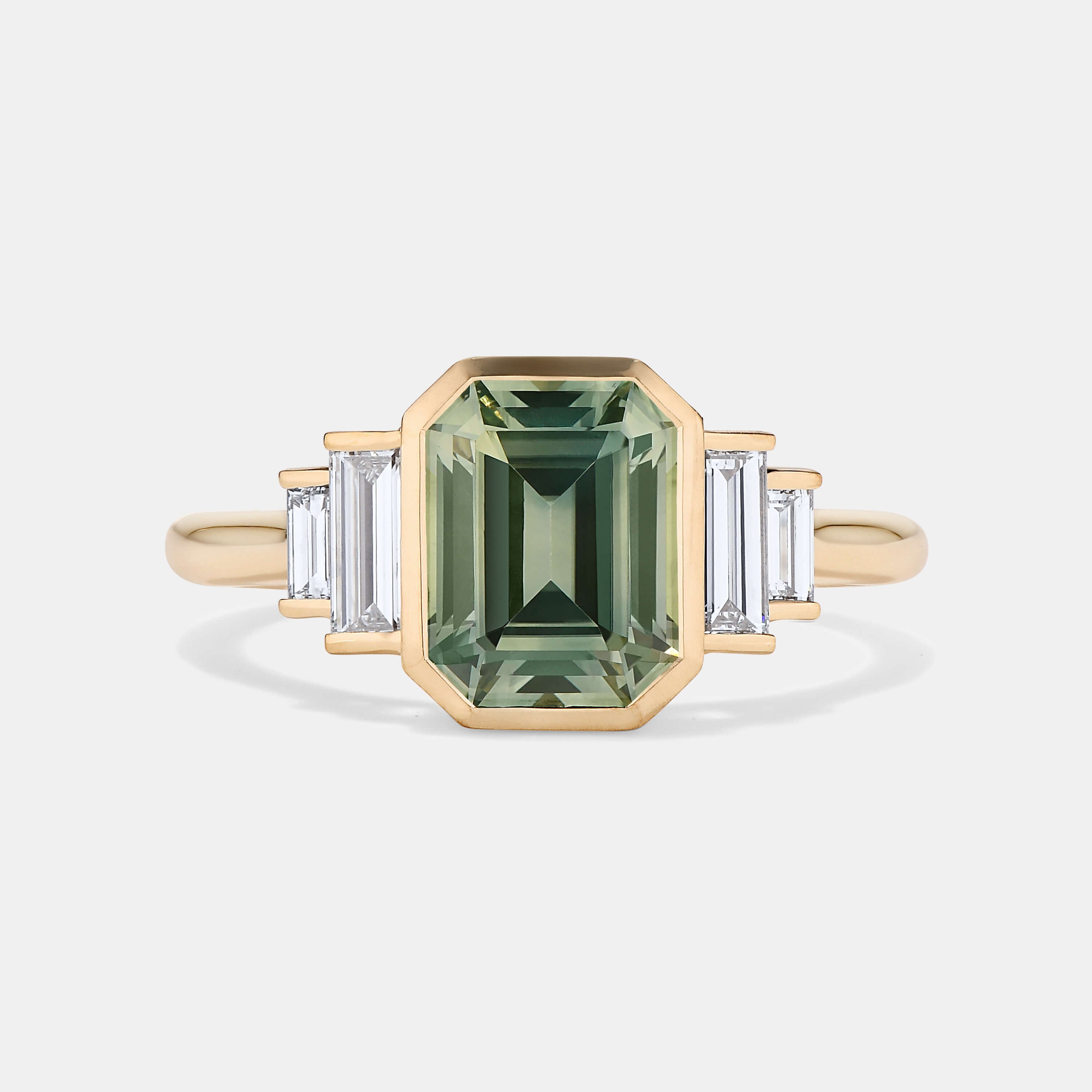 Amelia 2.72ct Emerald Cut Australian Sapphire Five Stone Engagement Ring