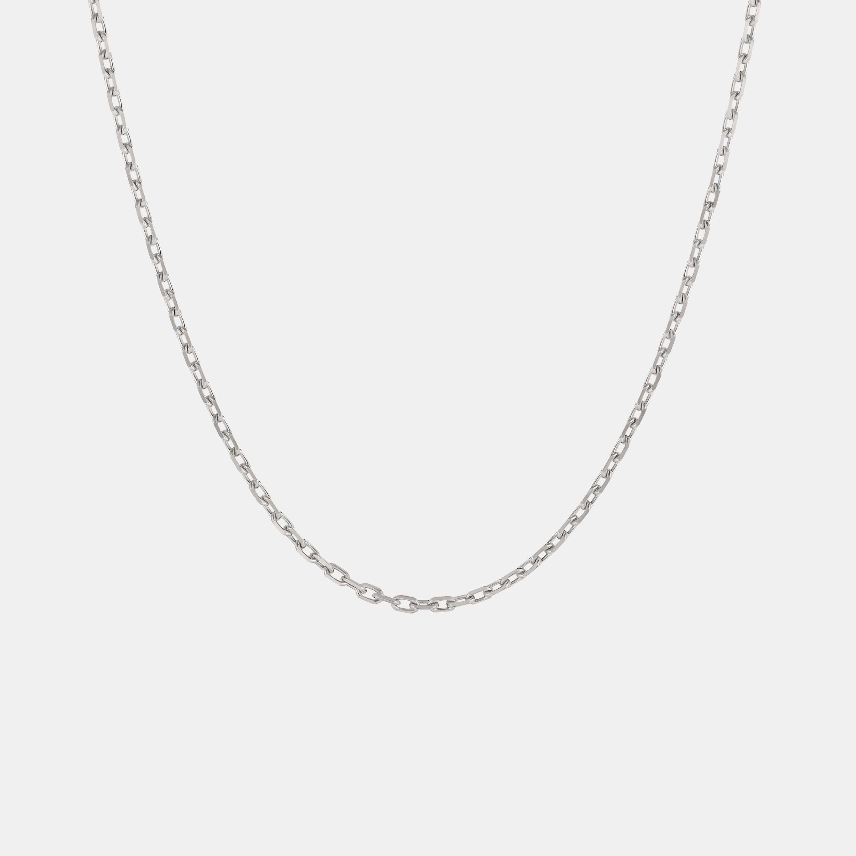 Anchor 2.2mm Chain Necklace in White Gold