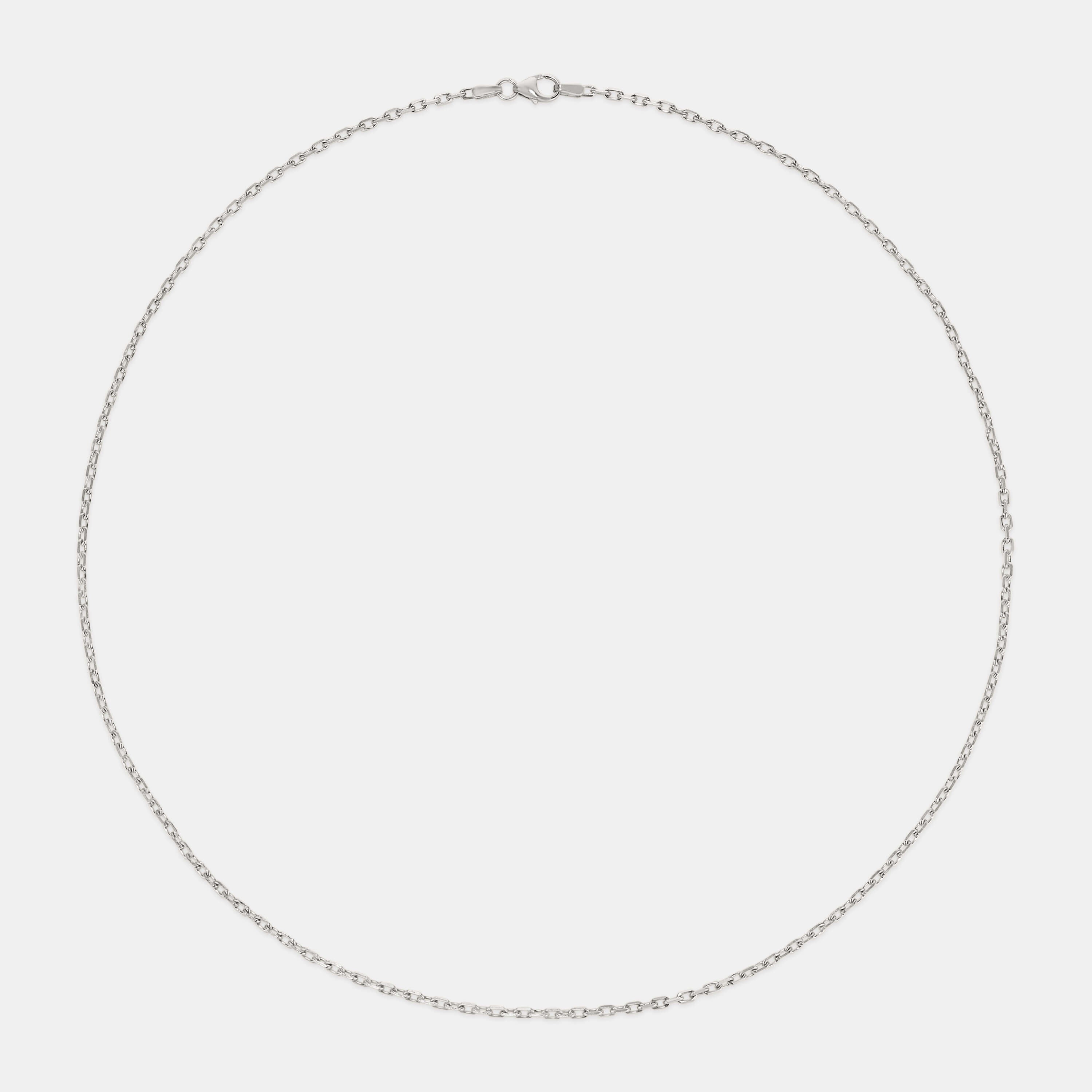 Anchor 2.2mm Chain Necklace in White Gold