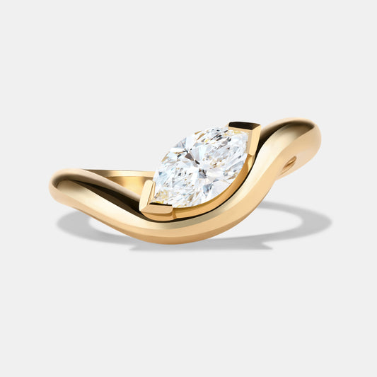 Athena - 0.90ct Marquise Cut Diamond Engagement Ring