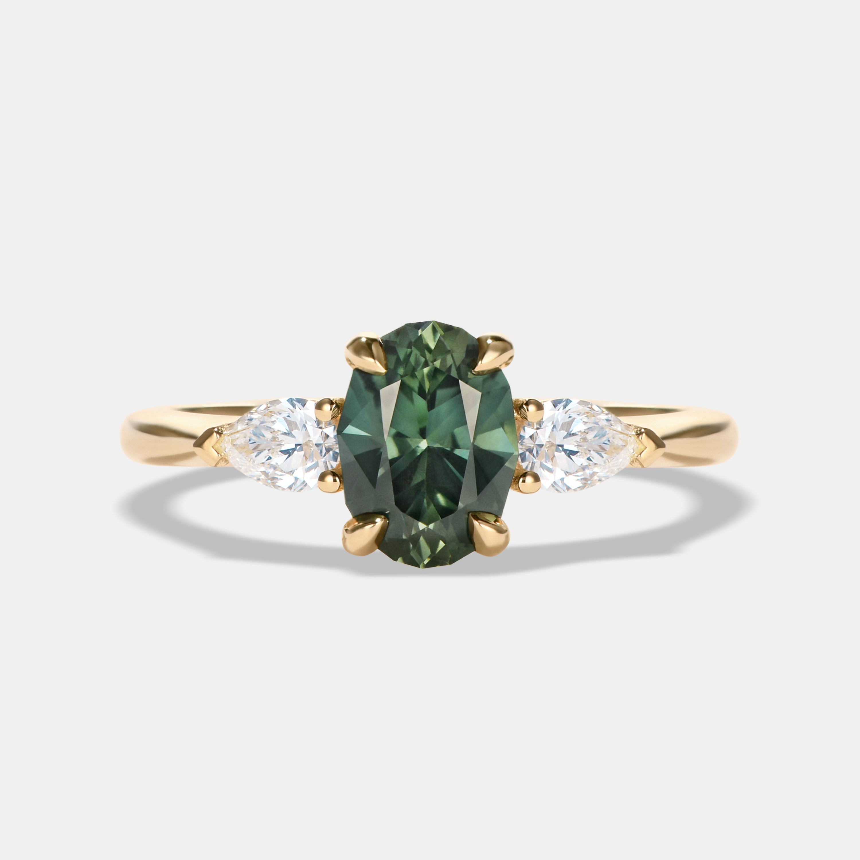 Aurora Sapphire Three Stone Engagement Ring