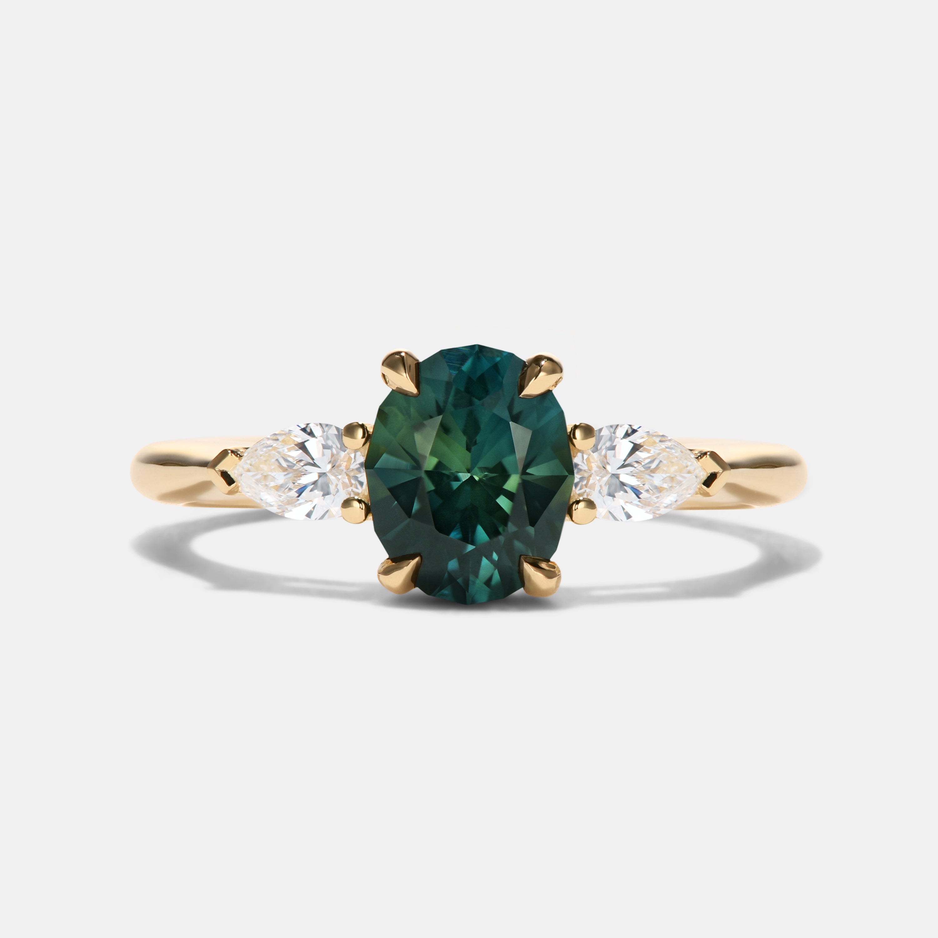Aurora Sapphire Three Stone Engagement Ring