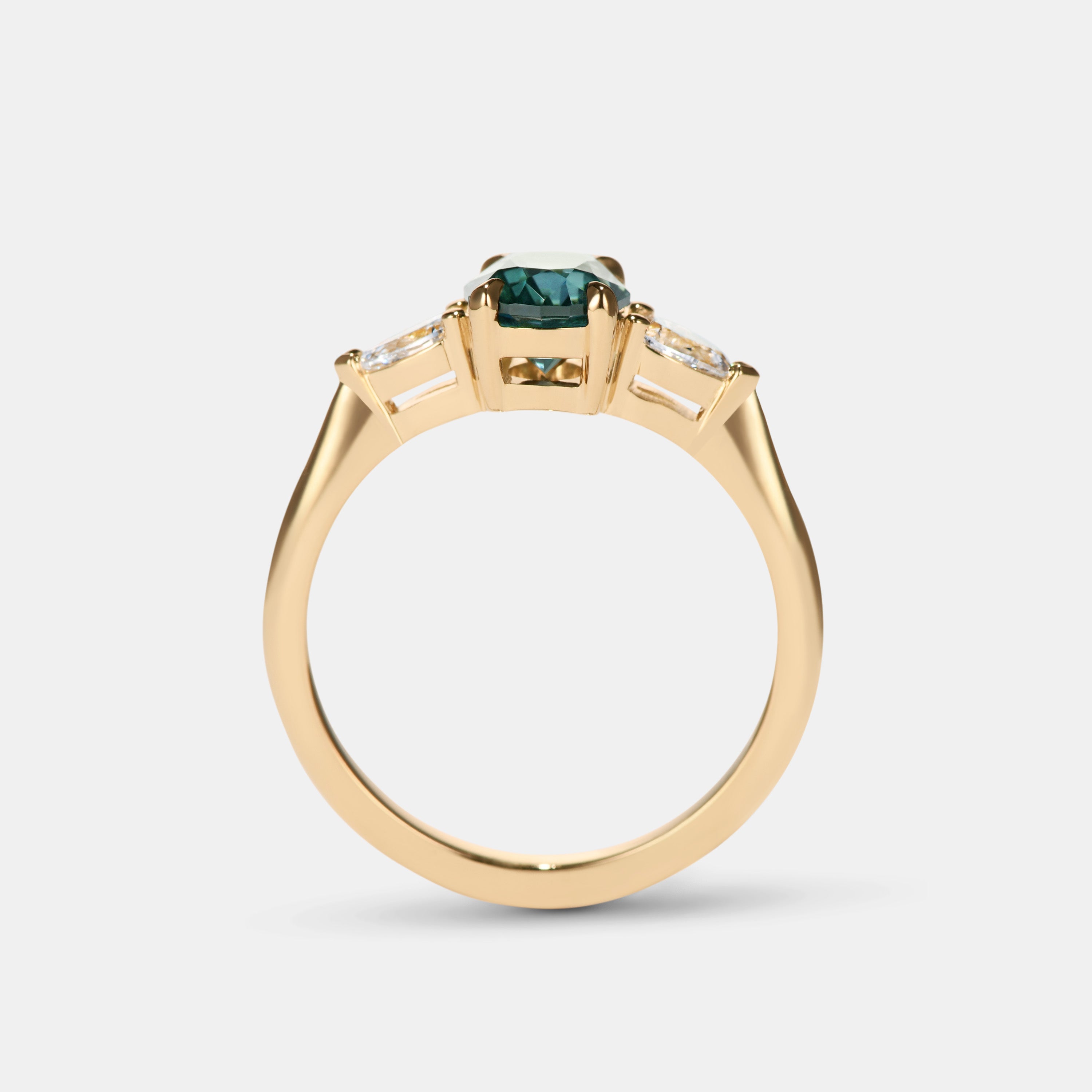 Aurora Sapphire Three Stone Engagement Ring