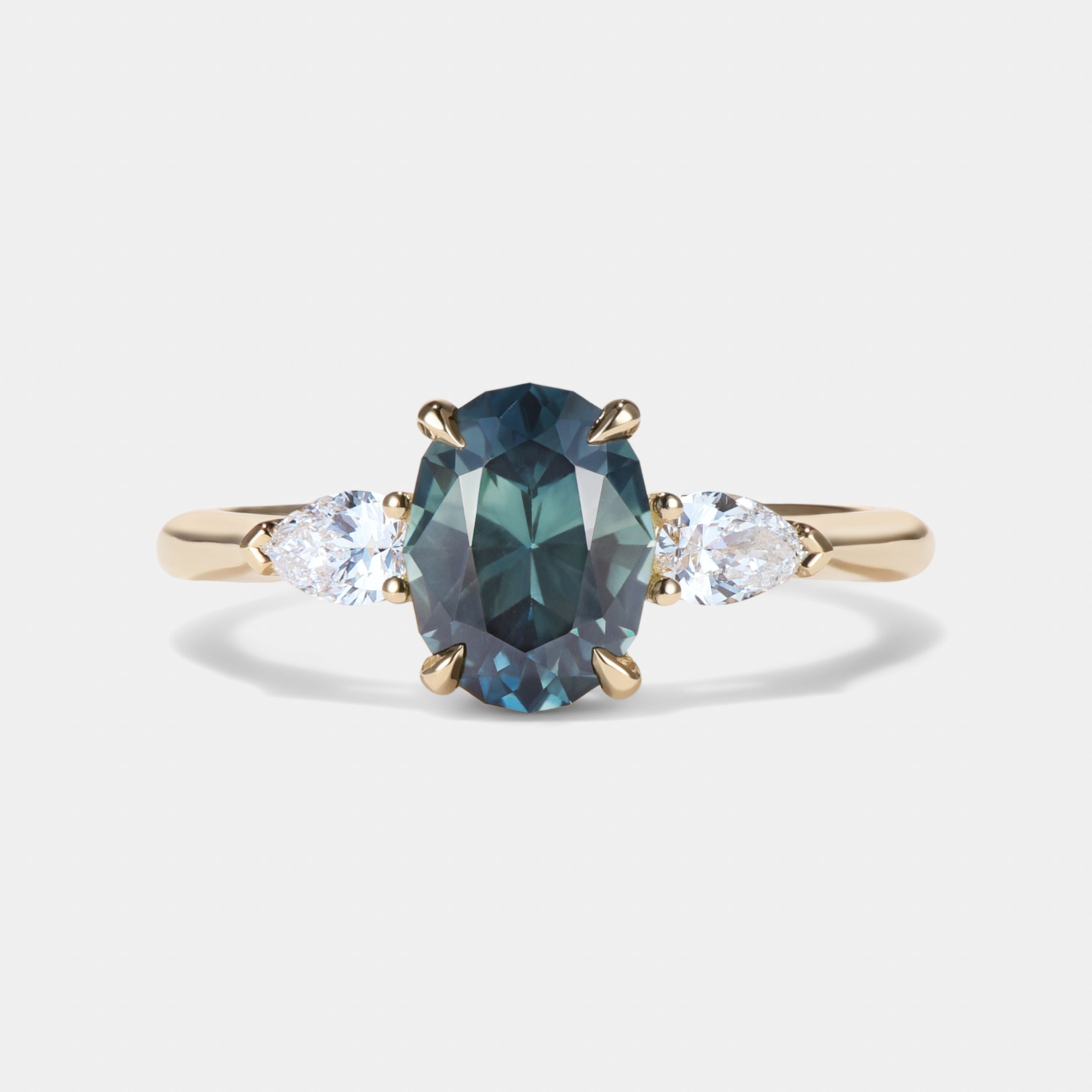 Aurora Sapphire Three Stone Engagement Ring