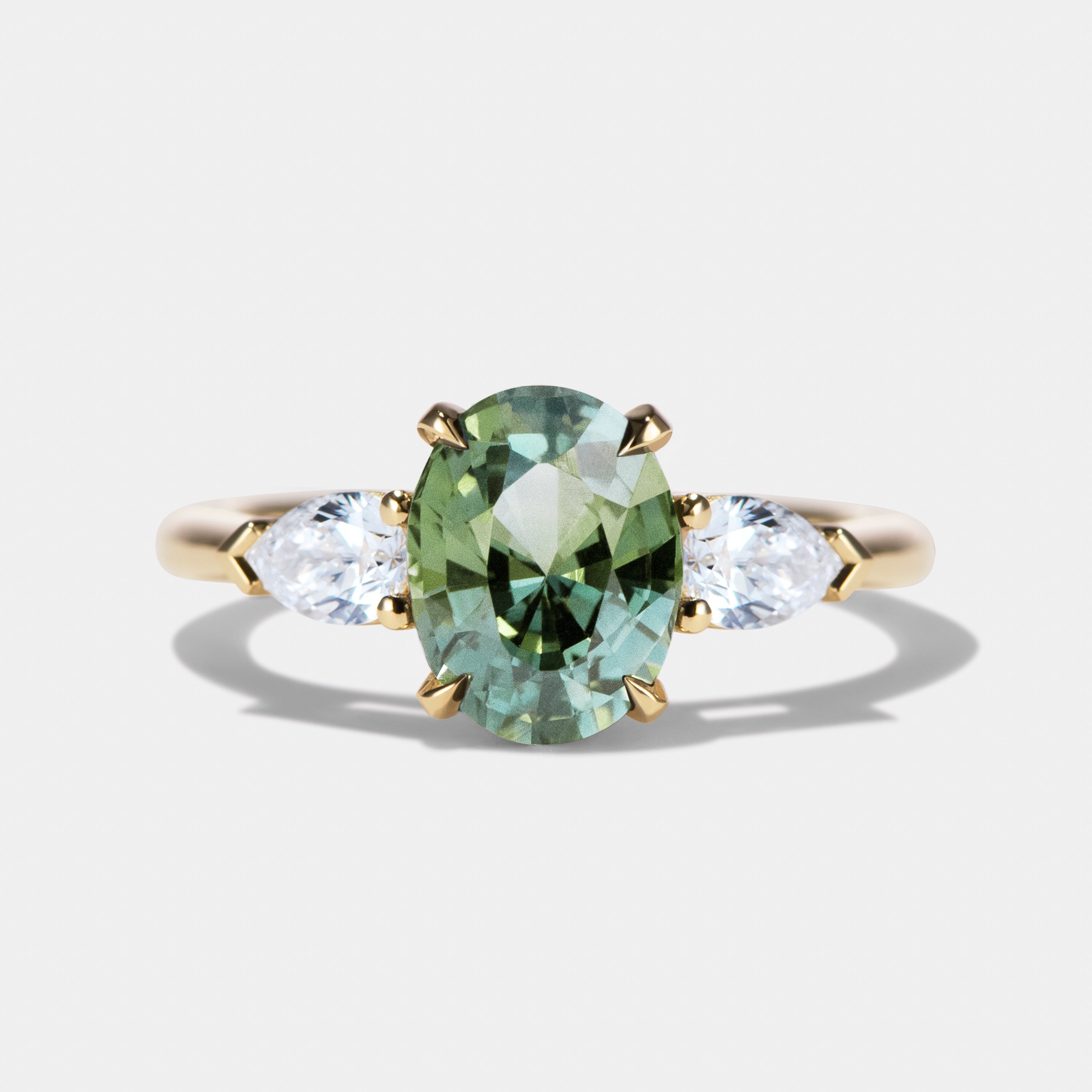 Aurora Sapphire Three Stone Engagement Ring