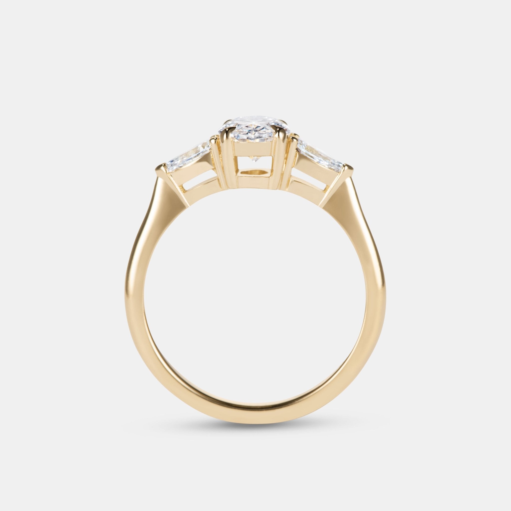 Aurora 0.80ct Oval Diamond Three Stone Engagement Ring