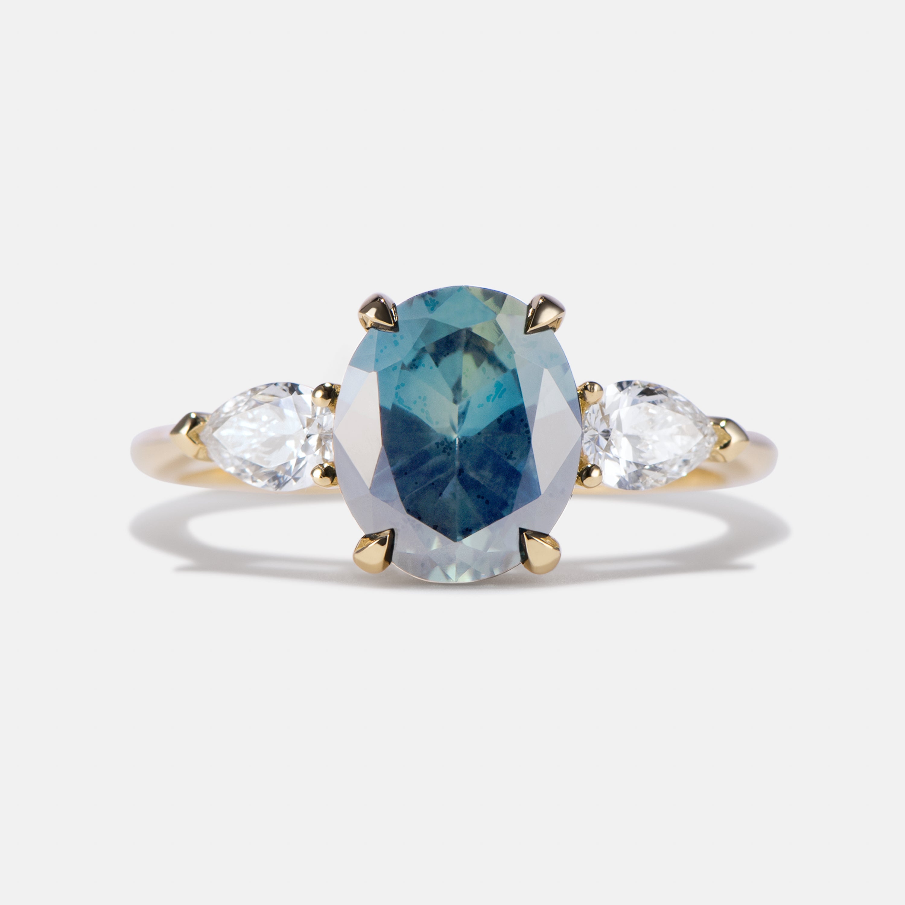 Aurora Sapphire Three Stone Engagement Ring