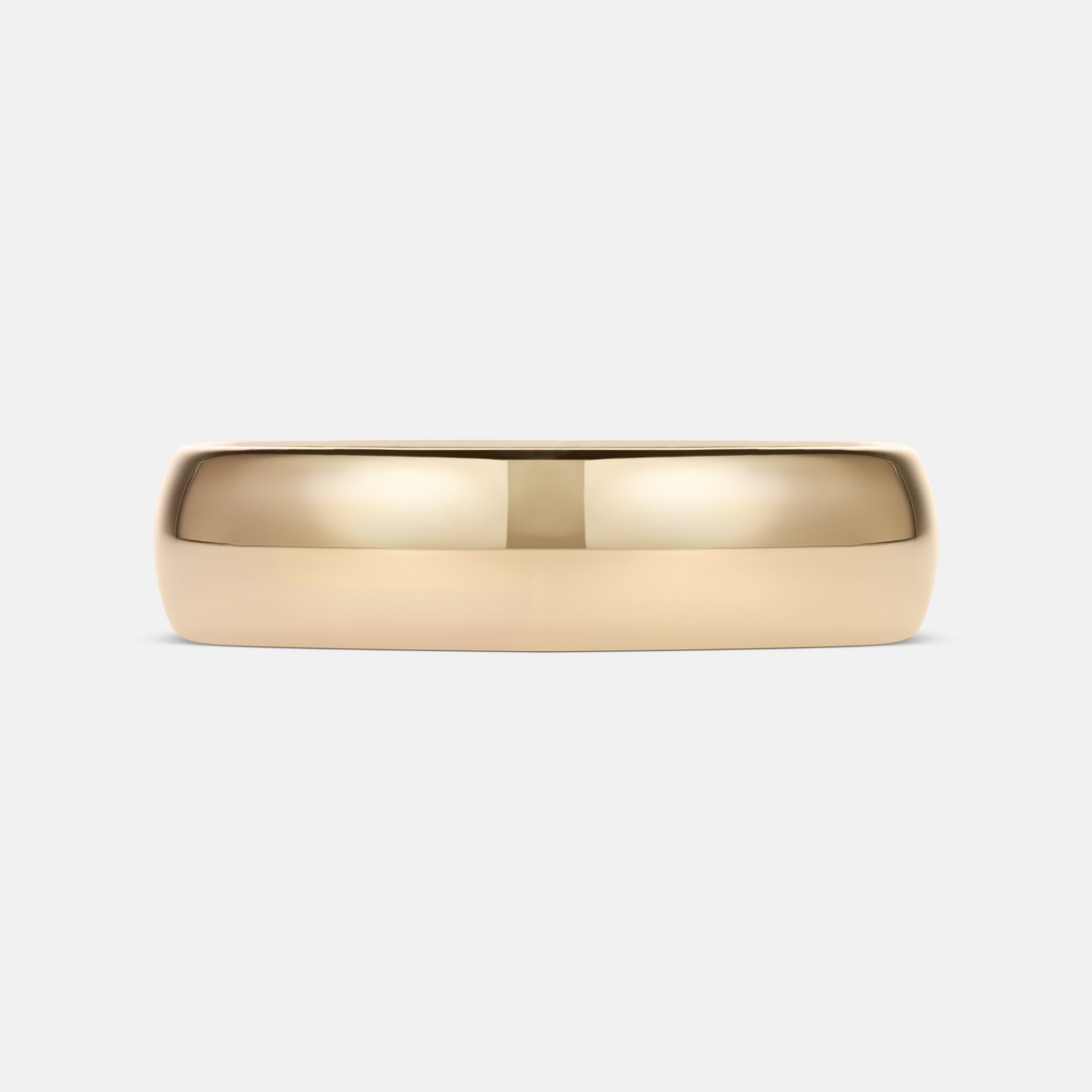 Barrel Wedding Band in Yellow Gold