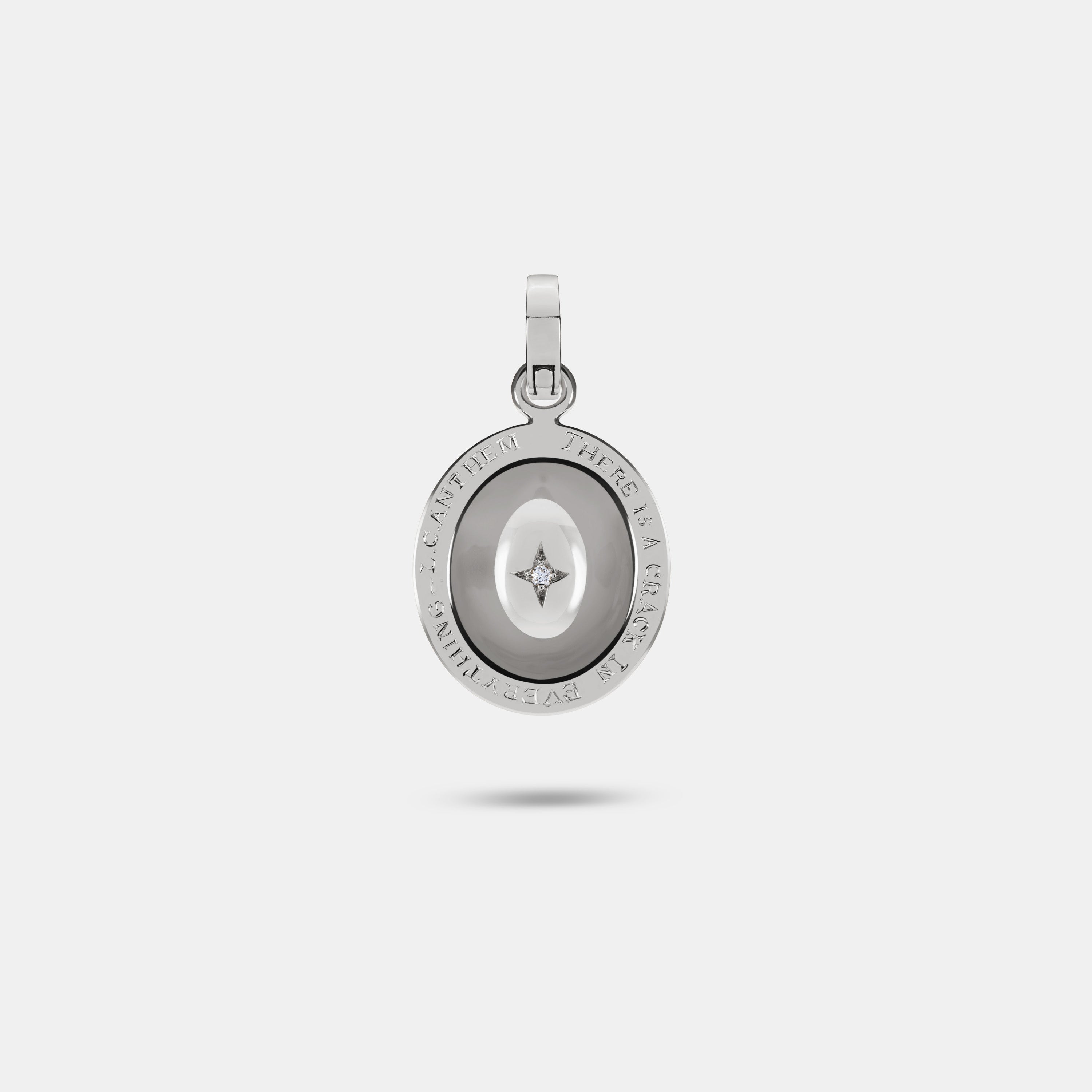 Contours Engravable Pendant in White Gold