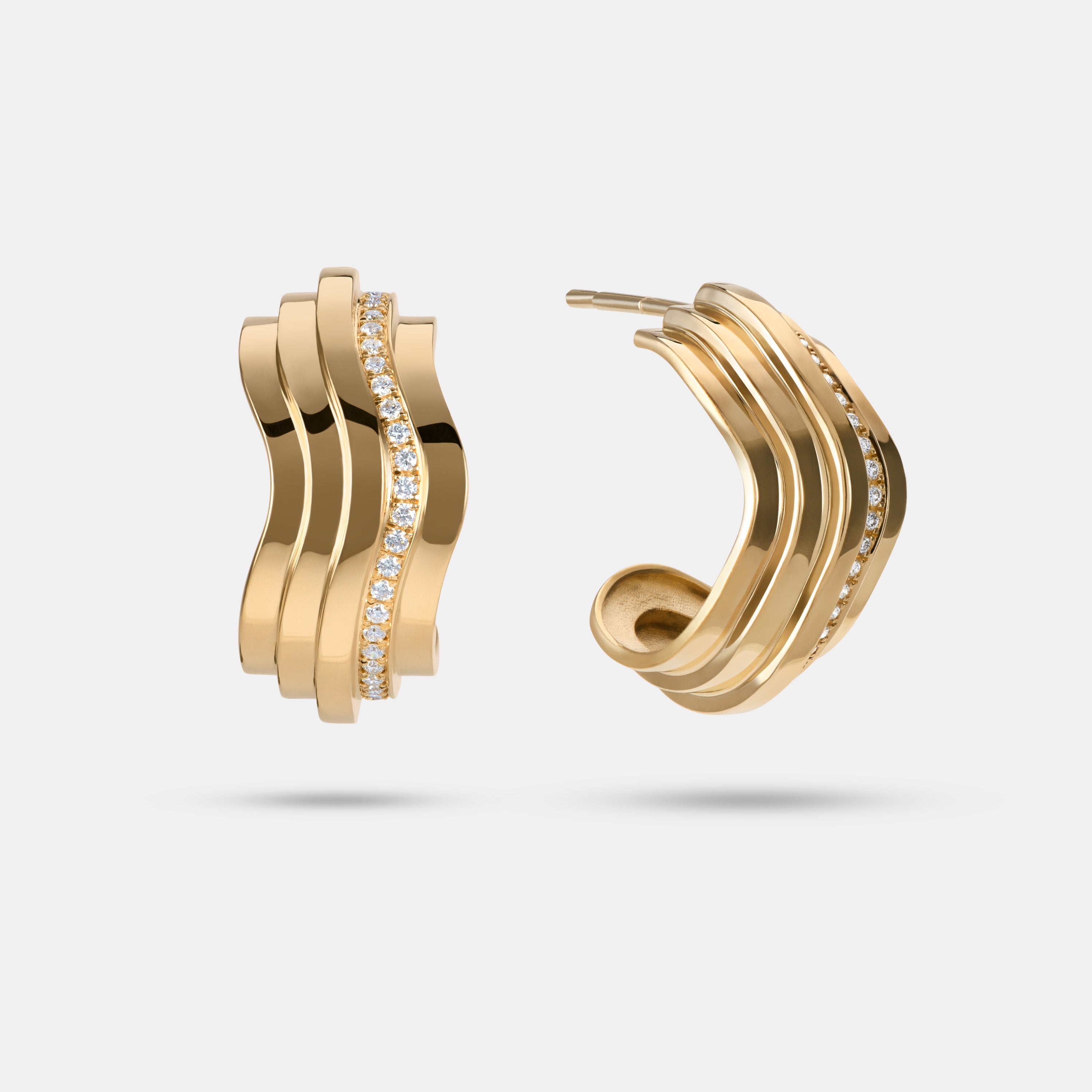 Contours Hoops Diamond in 18 Karat Yellow Gold