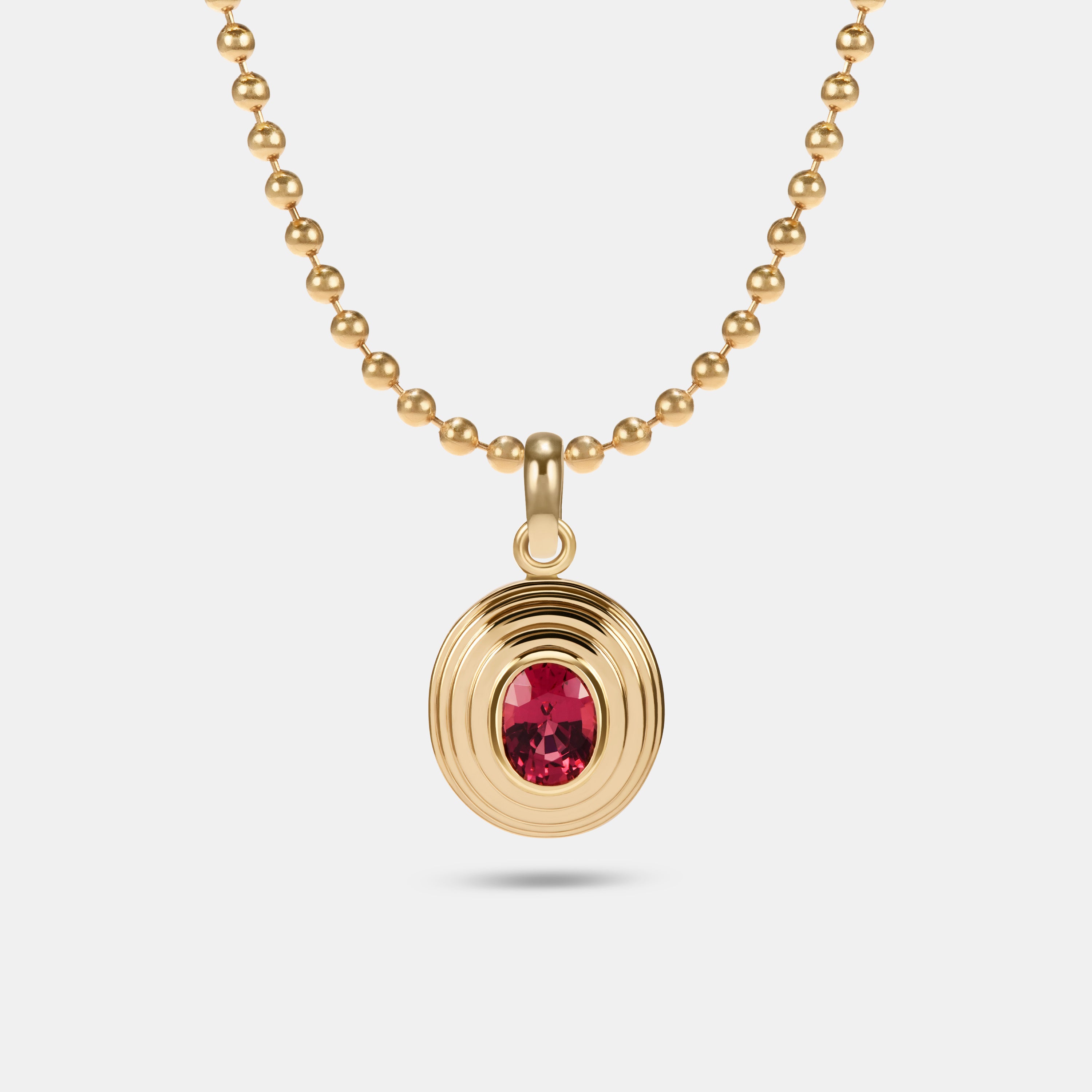 Contours Pendant - 1.42ct Oval Cut Red Spinel