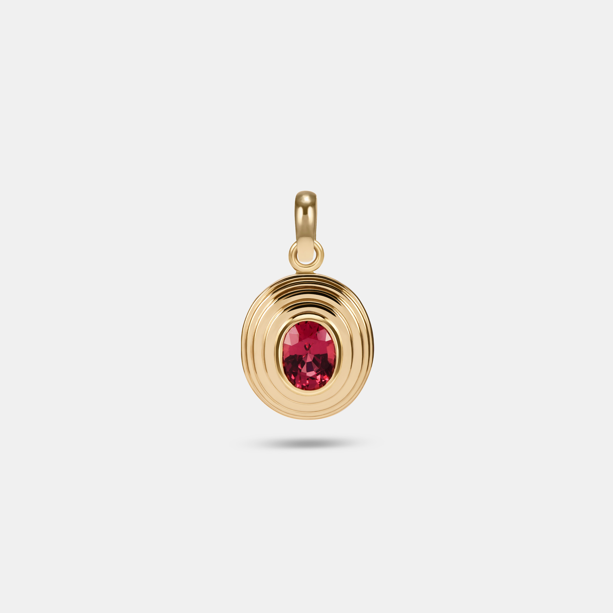 Contours Pendant - 1.42ct Oval Cut Red Spinel