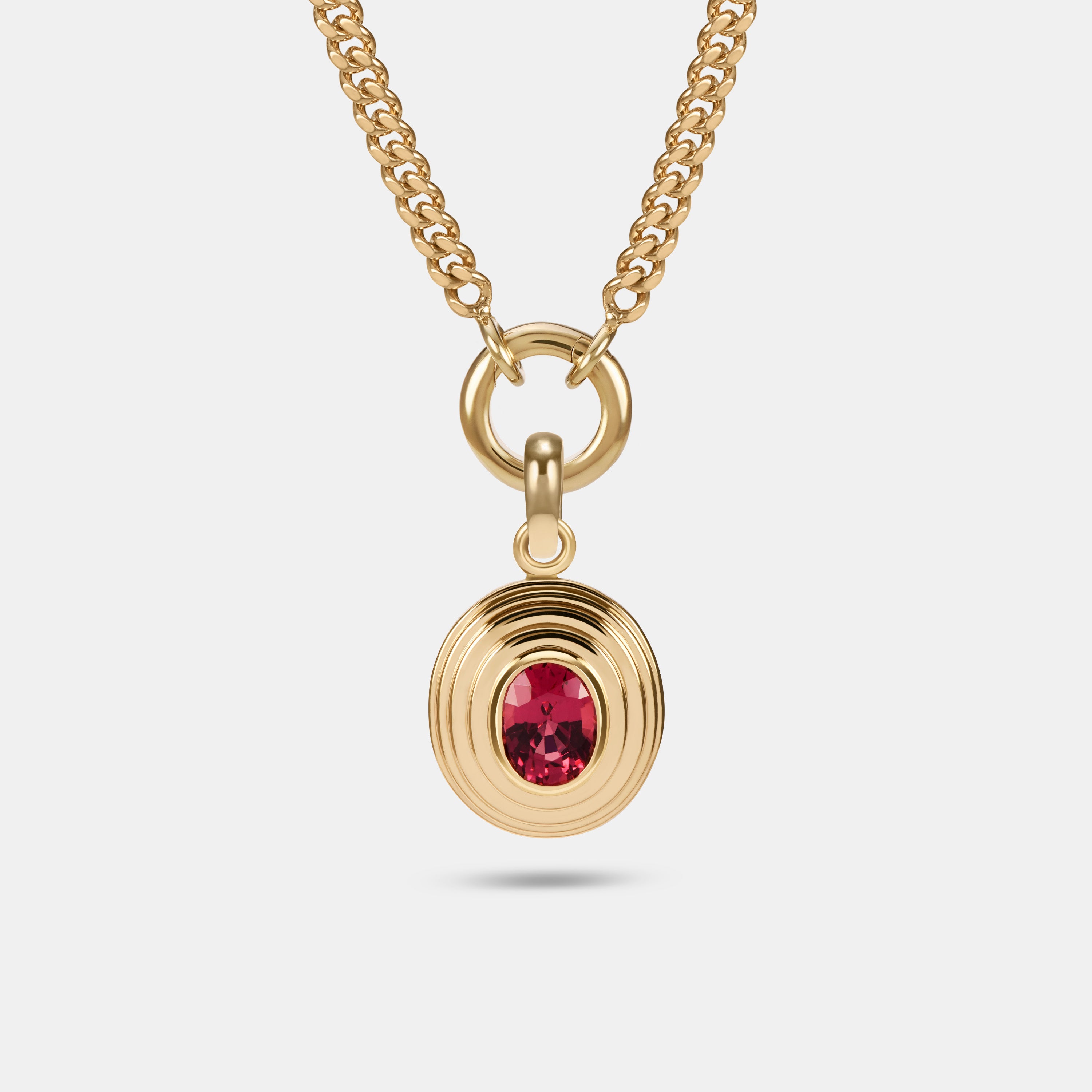 Contours Pendant - 1.42ct Oval Cut Red Spinel