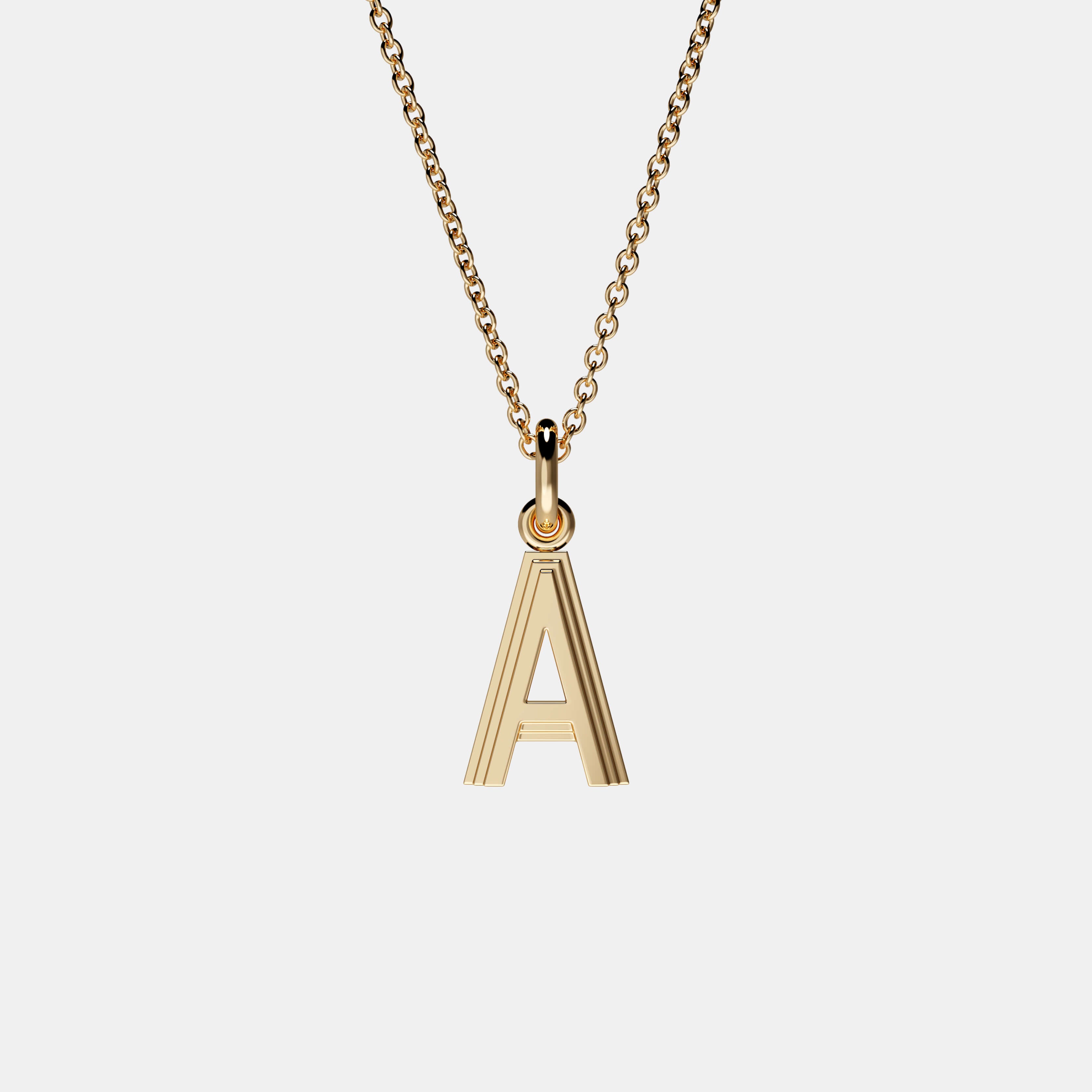 Contours Letter Pendant in Yellow Gold