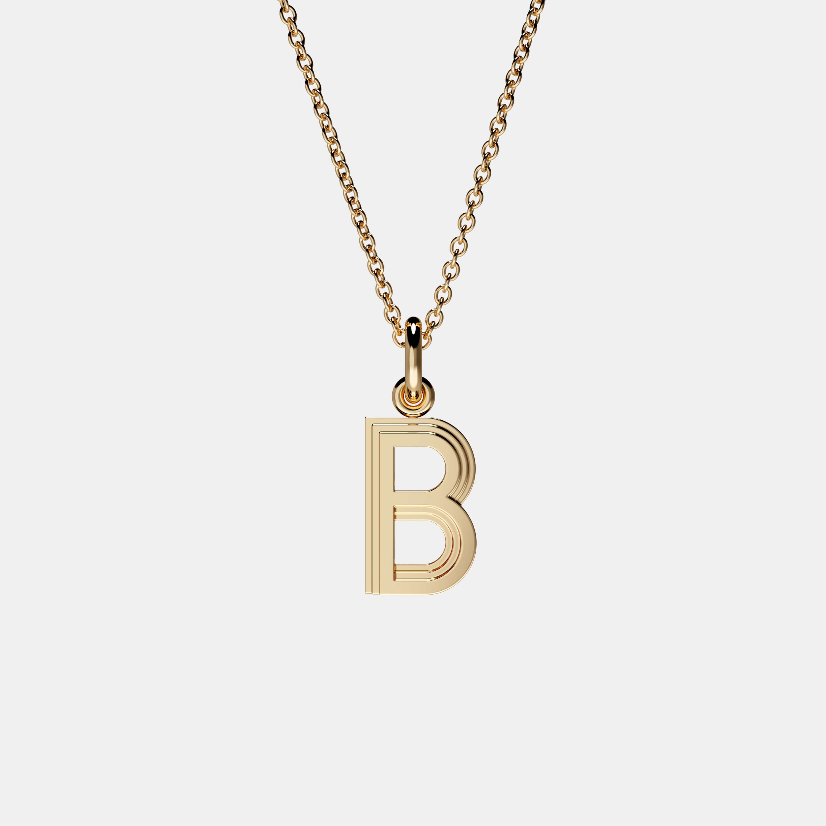 Contours Letter Pendant in Yellow Gold