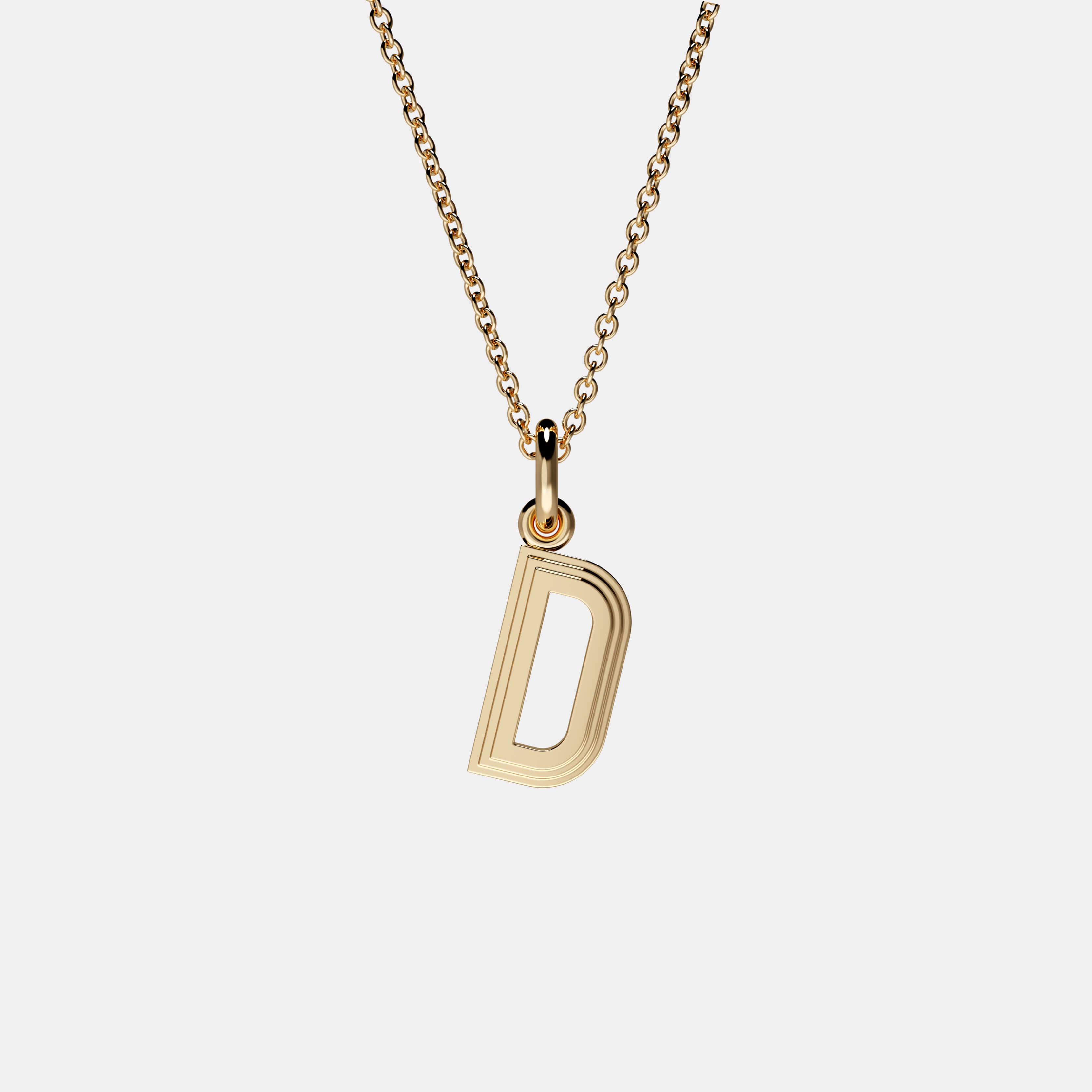 Contours Letter Pendant in Yellow Gold