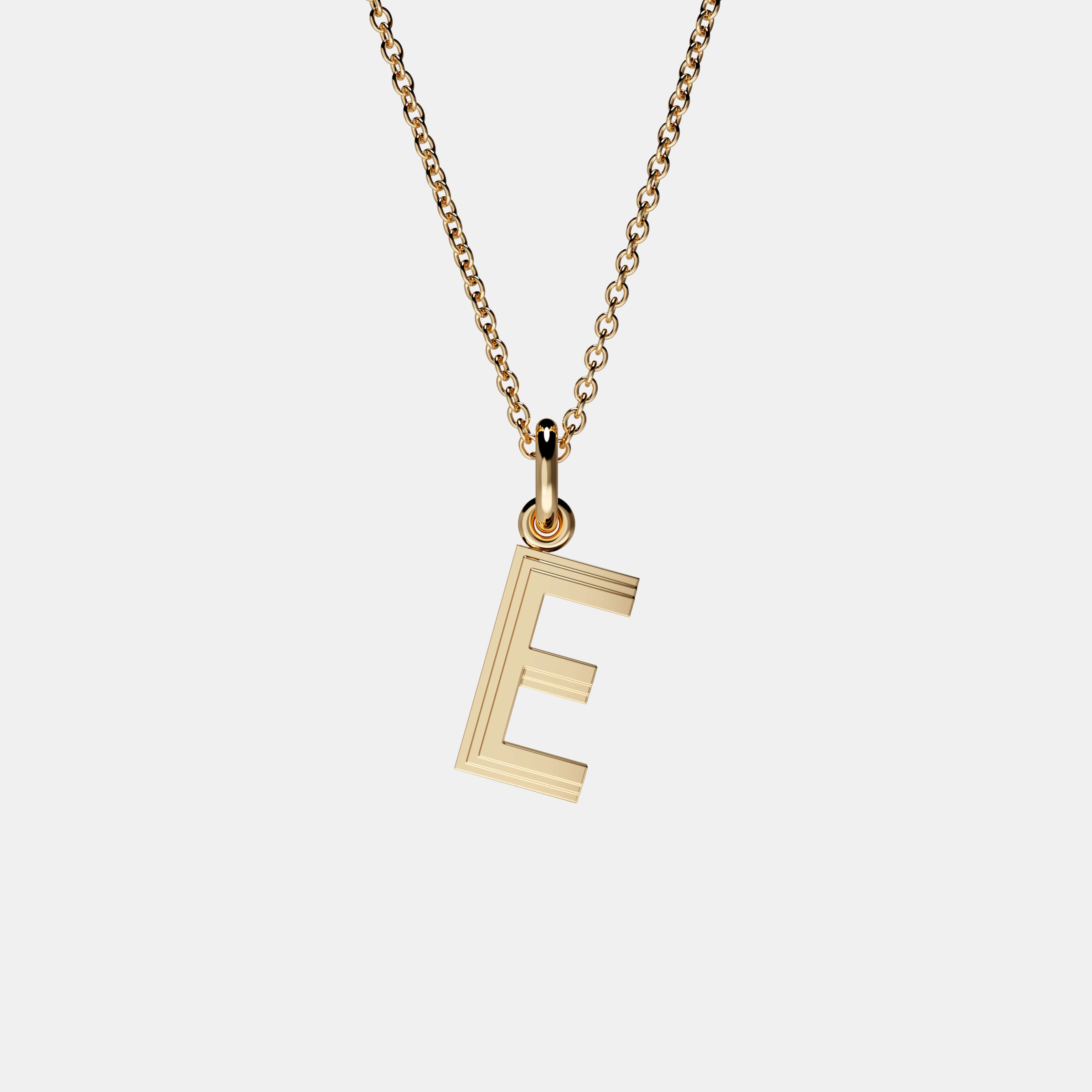 Contours Letter Pendant in Yellow Gold