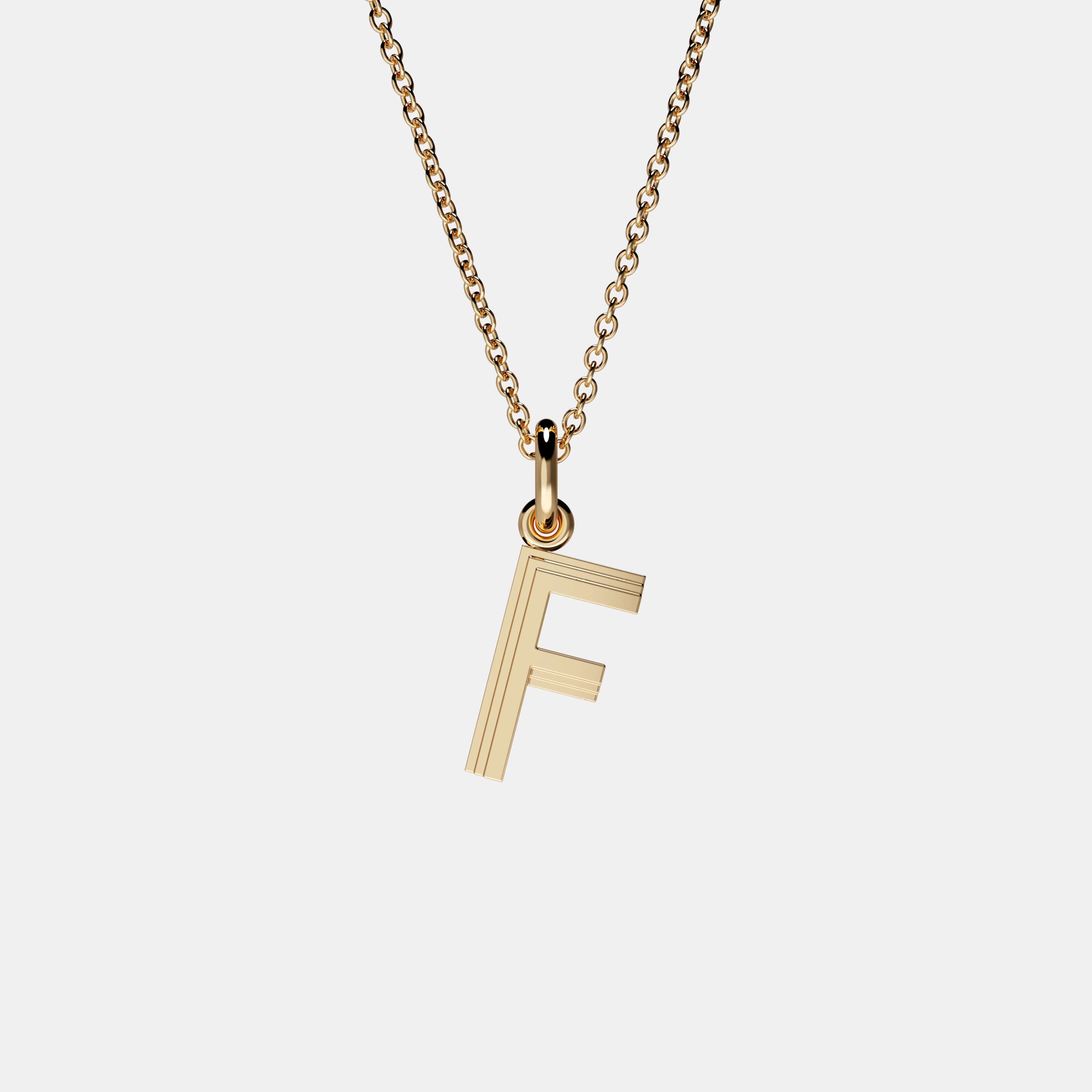 Contours Letter Pendant in Yellow Gold