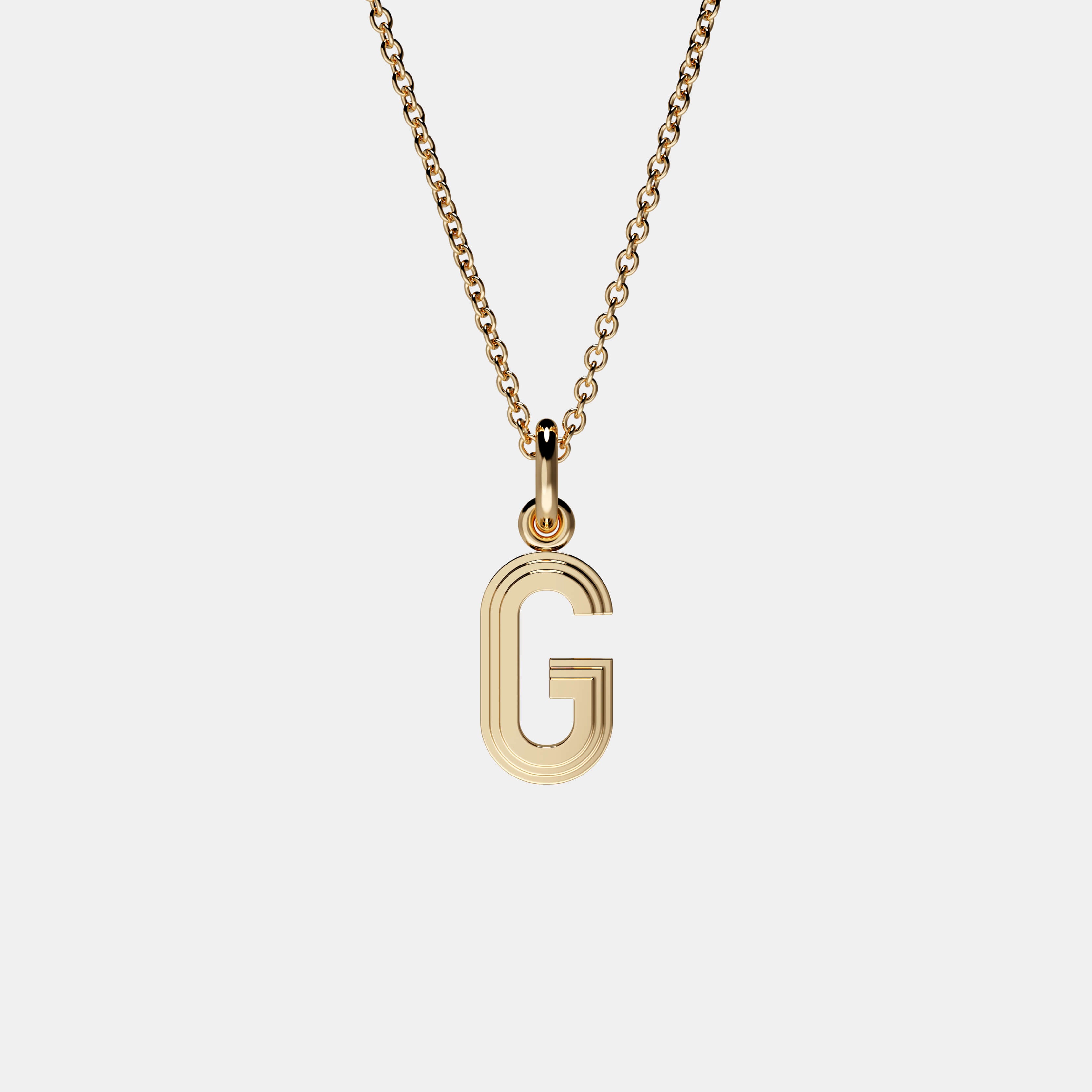 Contours Letter Pendant in Yellow Gold