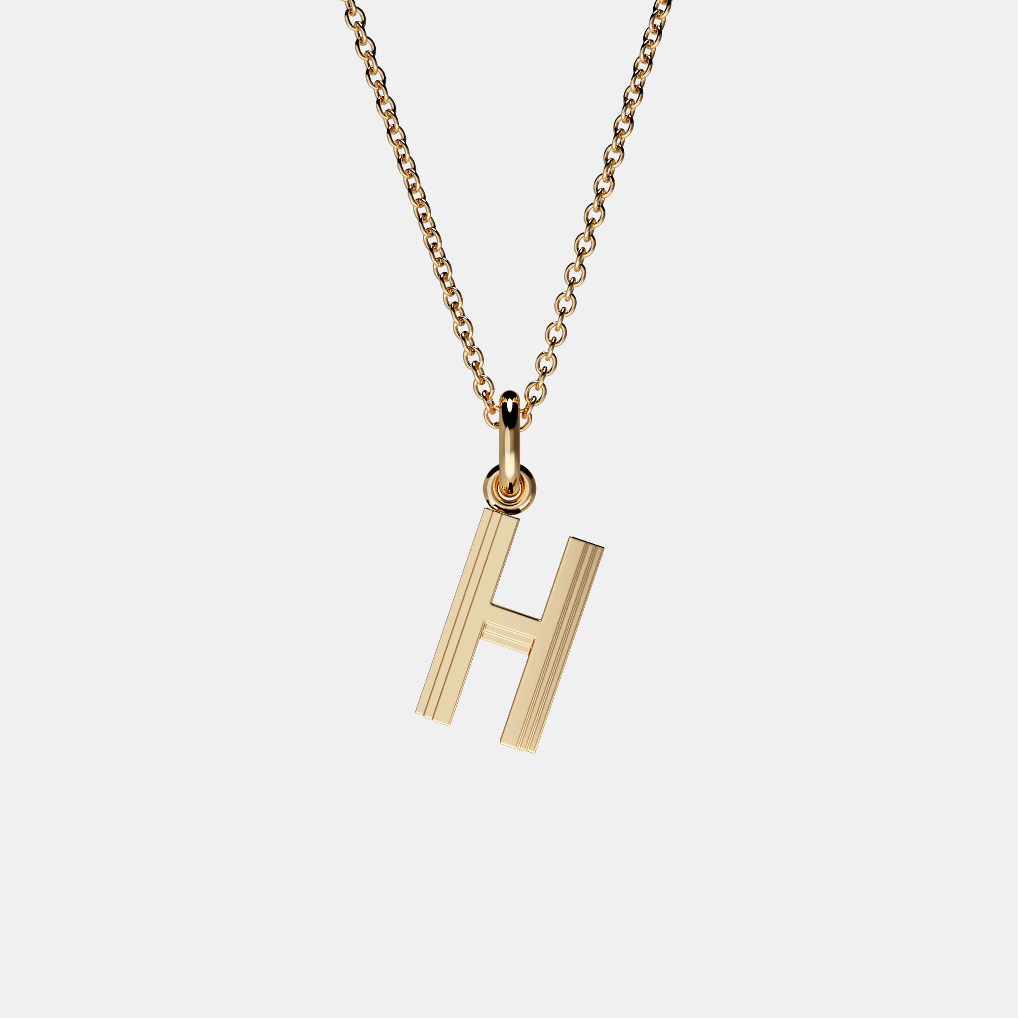 Contours Letter Pendant in Yellow Gold