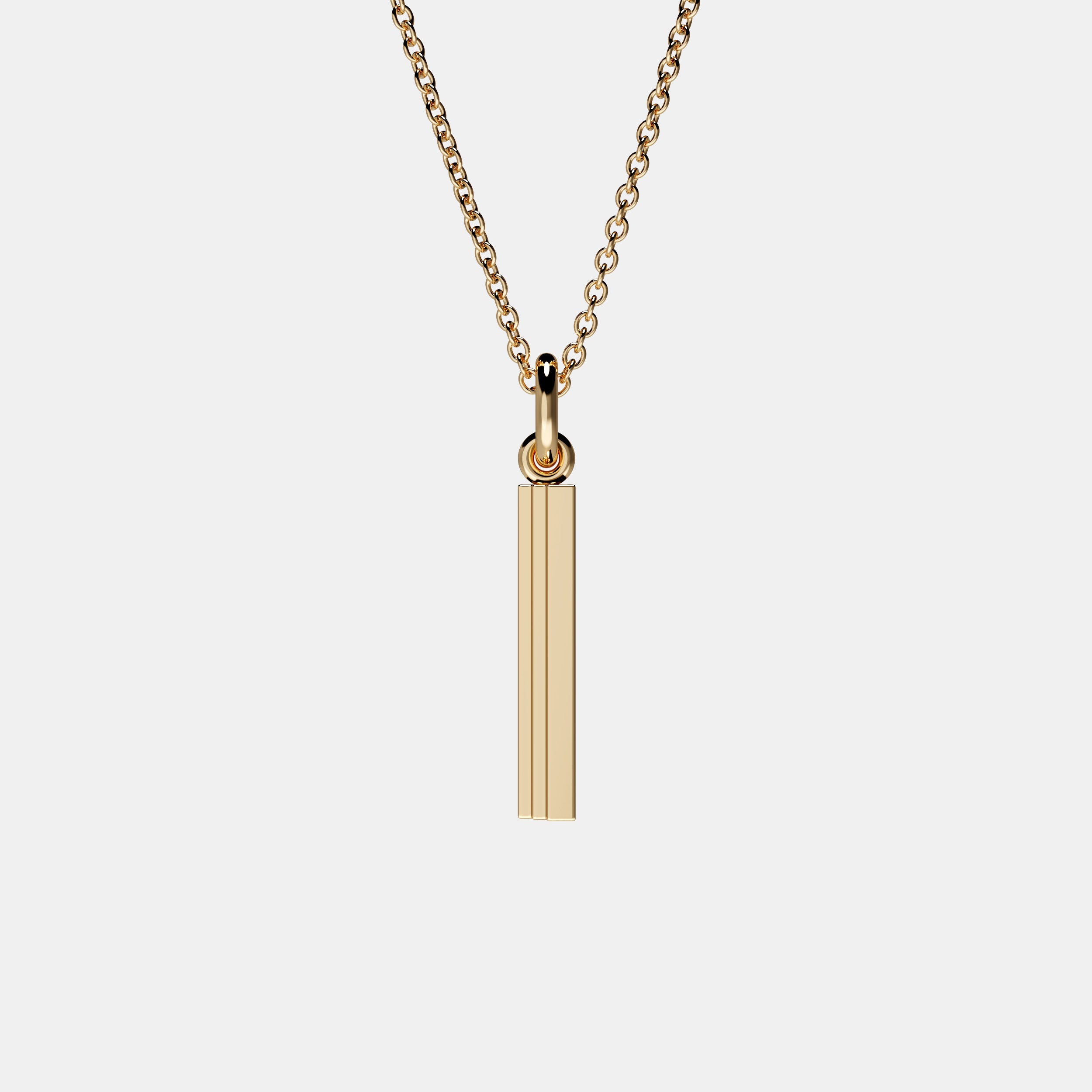 Contours Large Letter Pendant in Yellow Gold