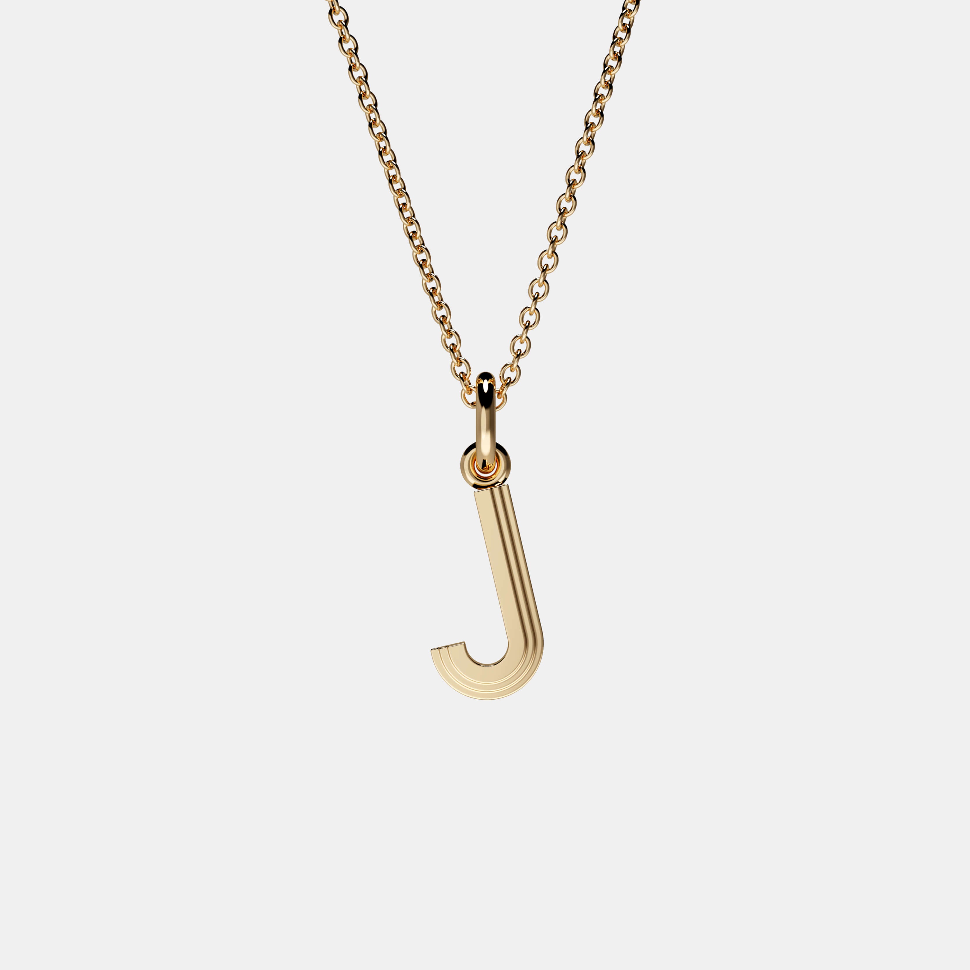 Contours Letter Pendant in Yellow Gold