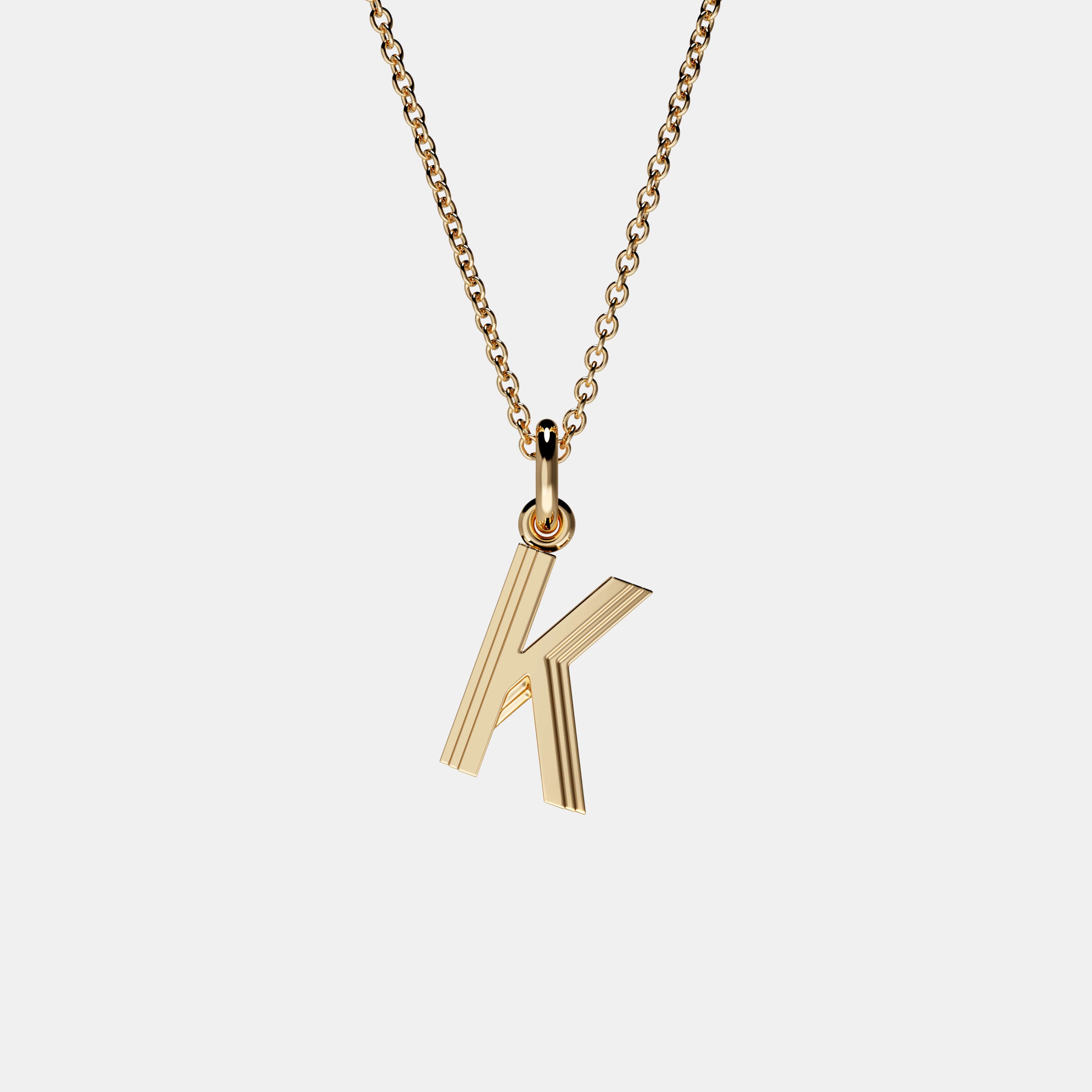 Contours Letter Pendant in Yellow Gold