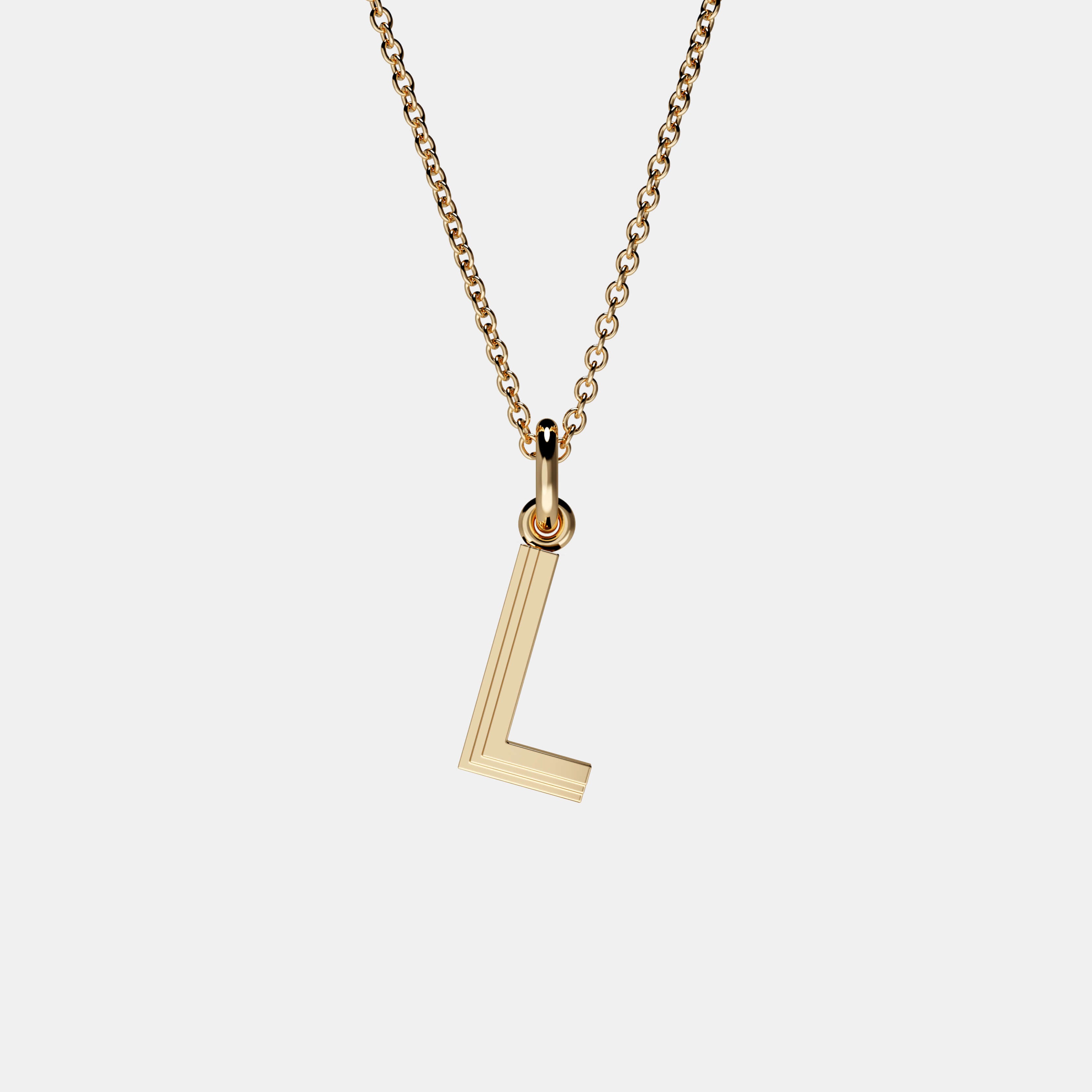 Contours Letter Pendant in Yellow Gold
