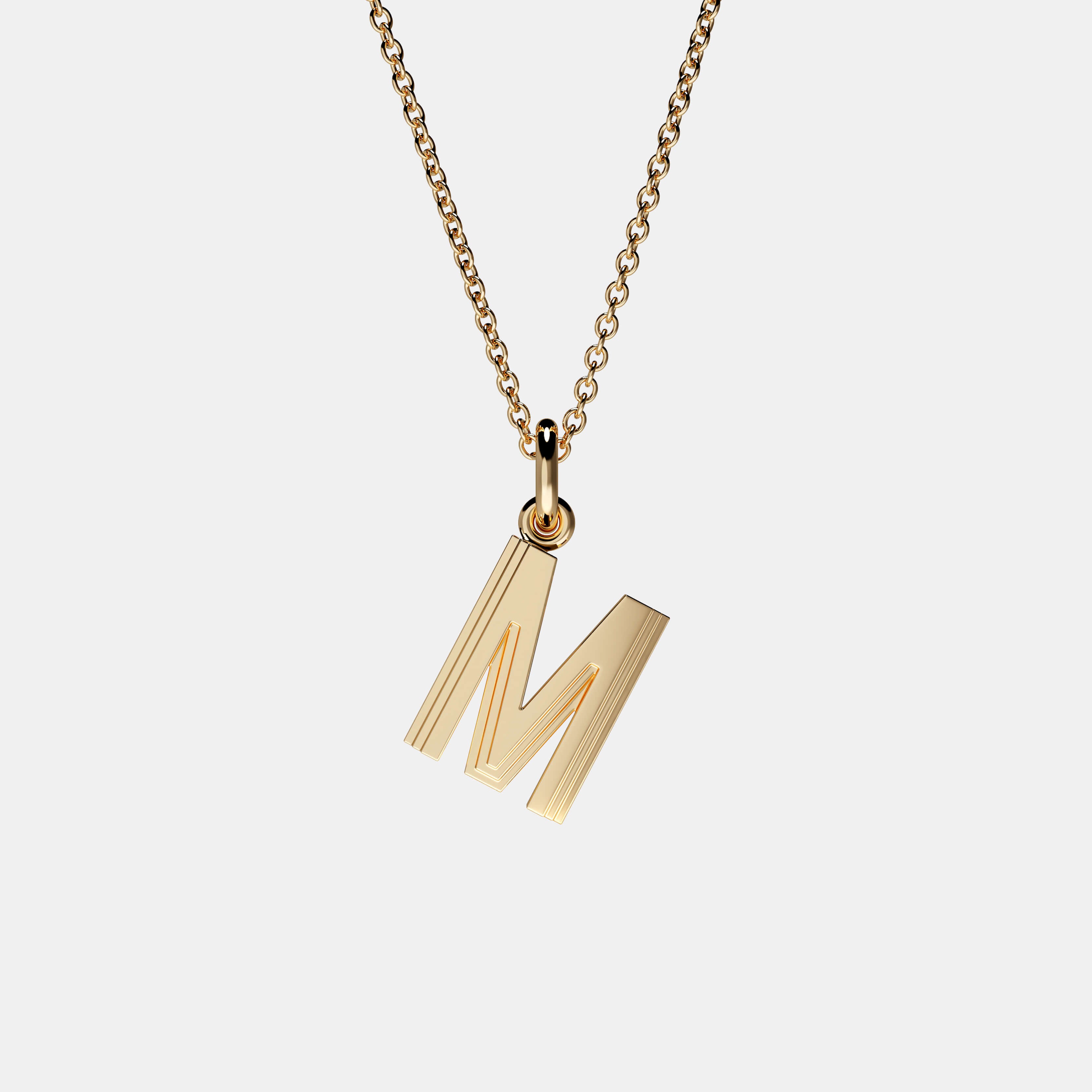 Contours Letter Pendant in Yellow Gold