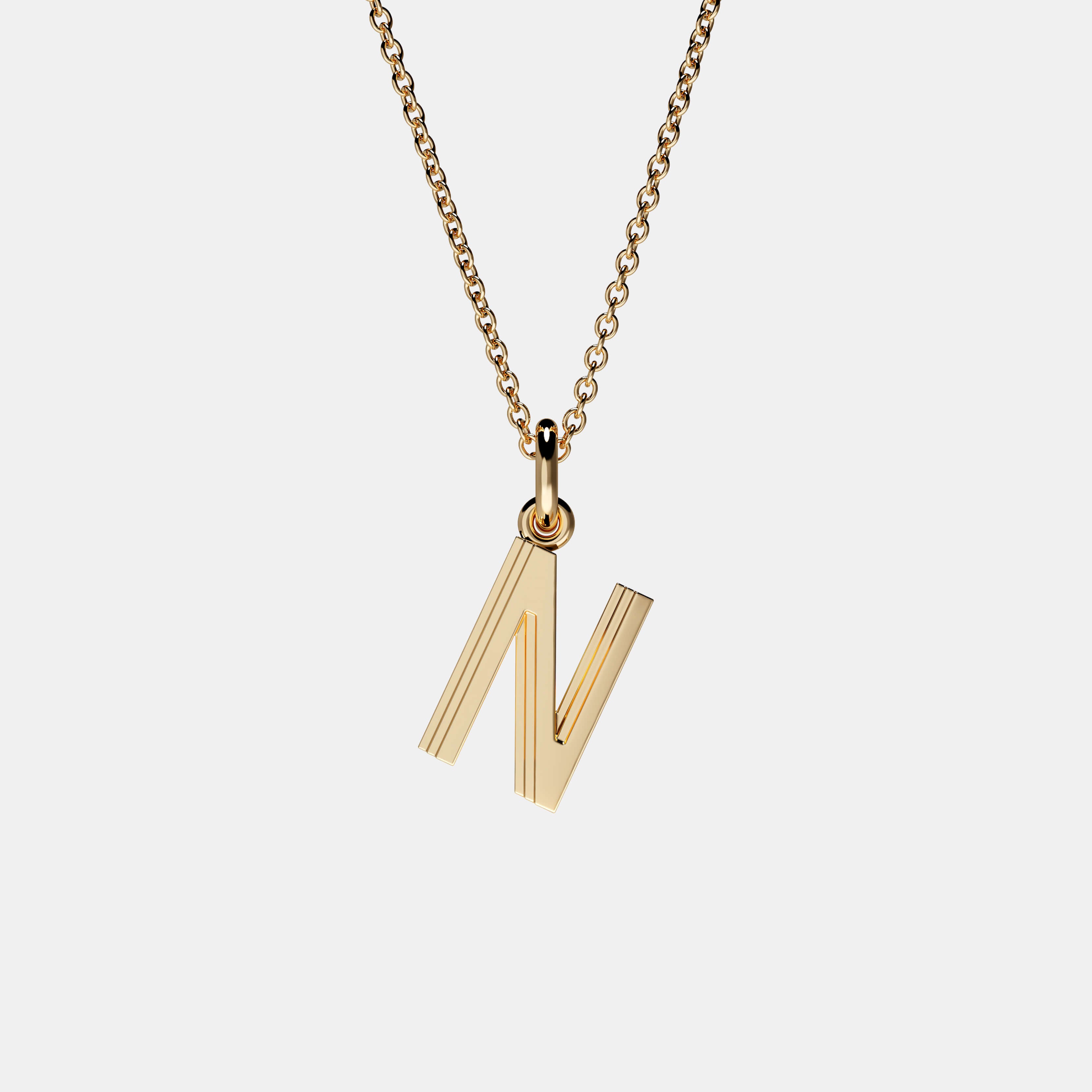 Contours Letter Pendant in Yellow Gold
