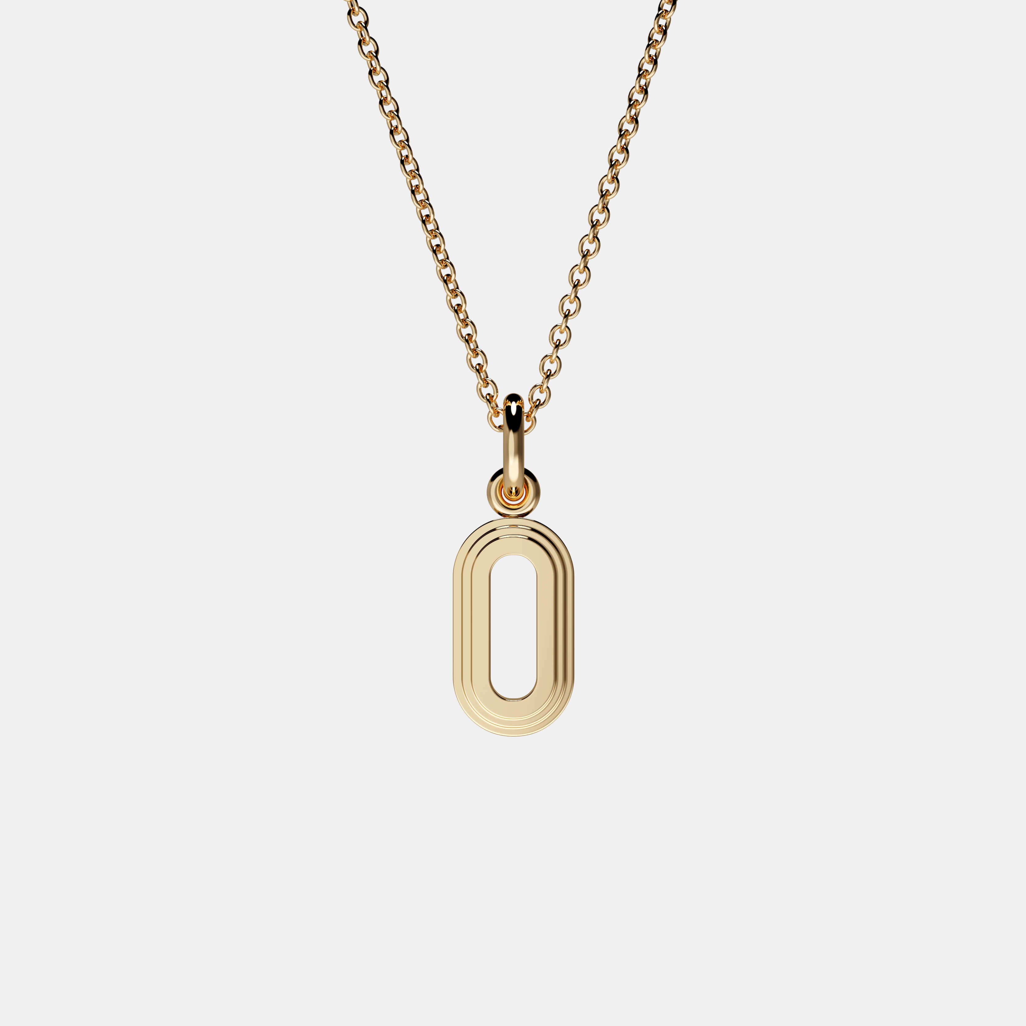 Contours Letter Pendant in Yellow Gold