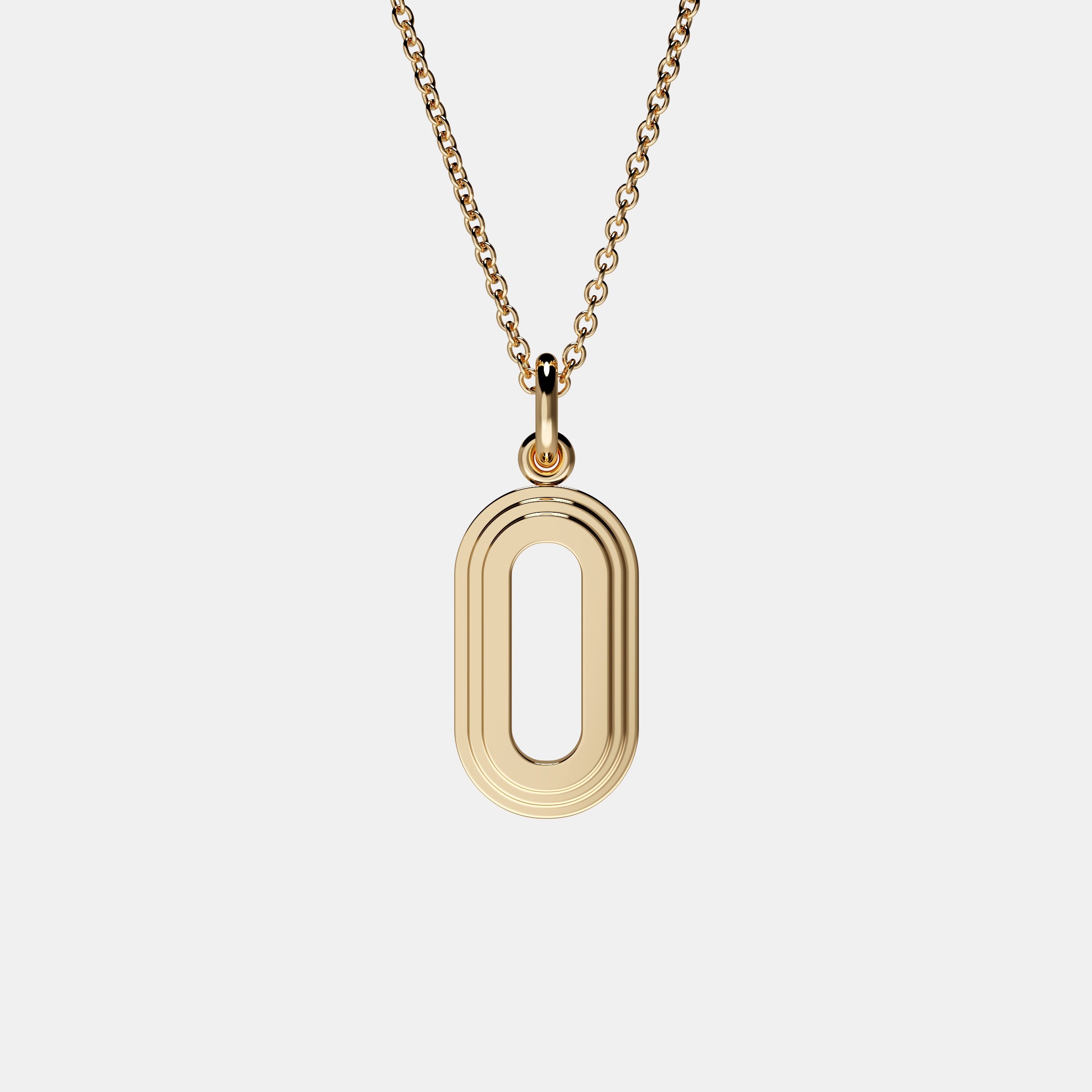 Contours Large Letter Pendant in Yellow Gold