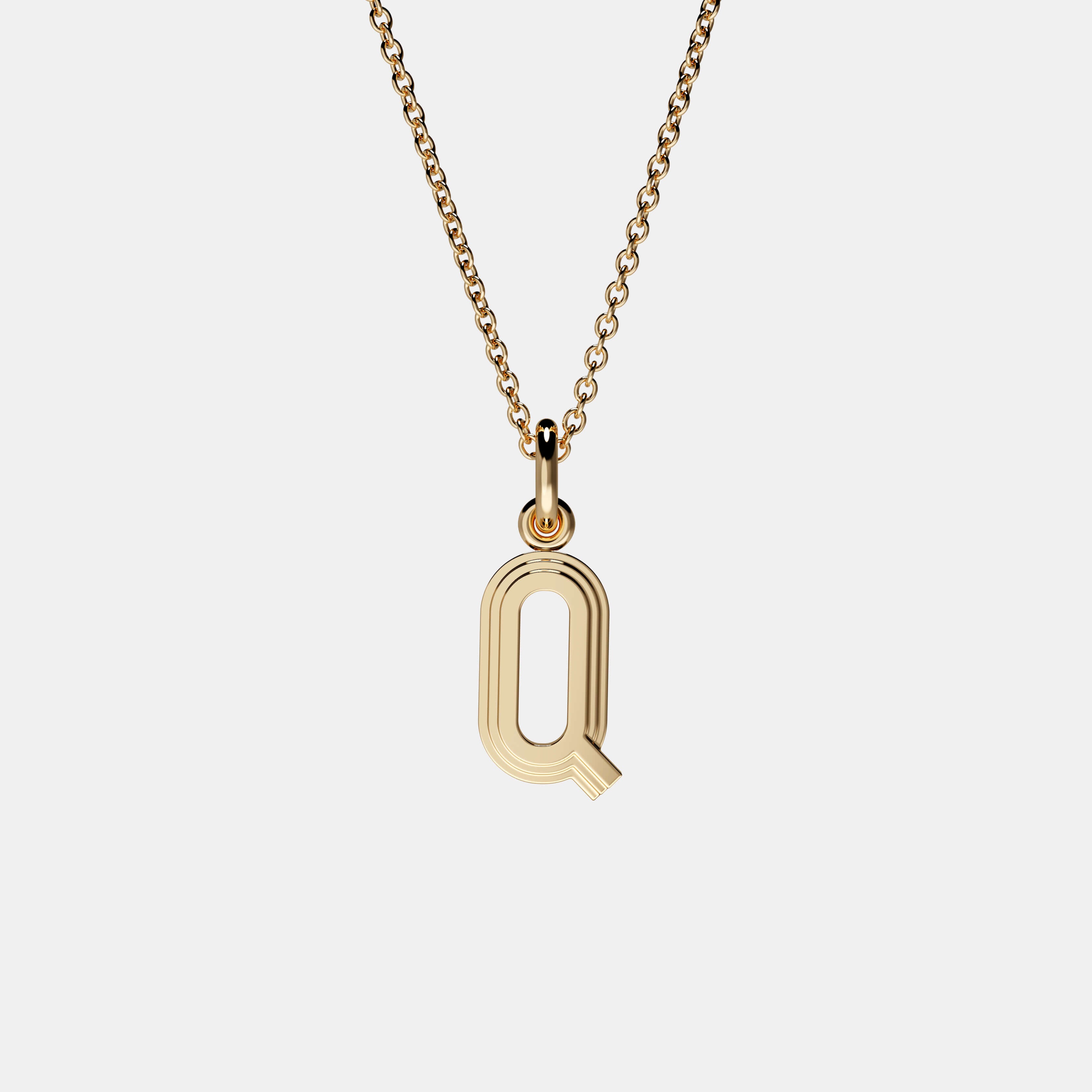 Contours Letter Pendant in Yellow Gold