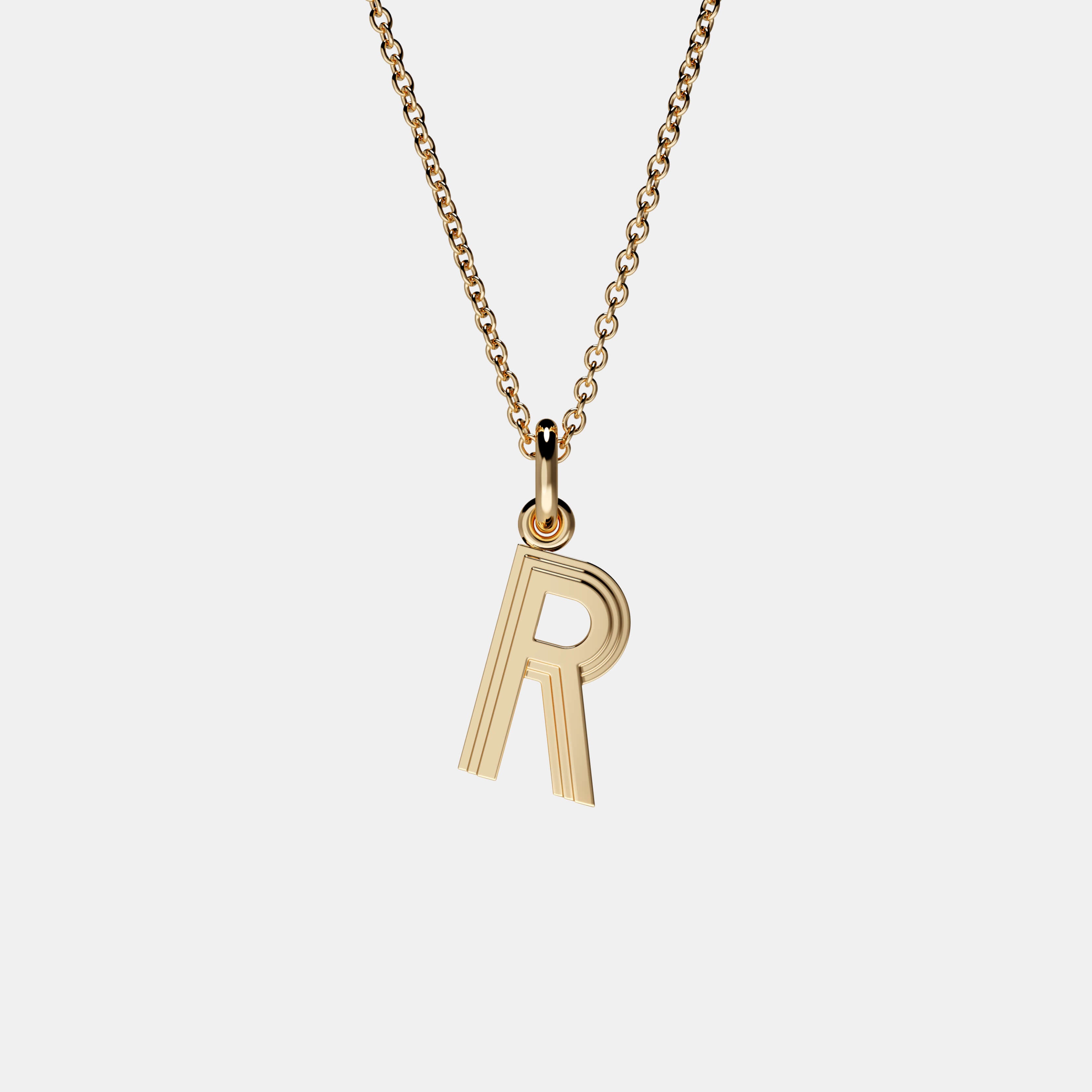 Contours Letter Pendant in Yellow Gold