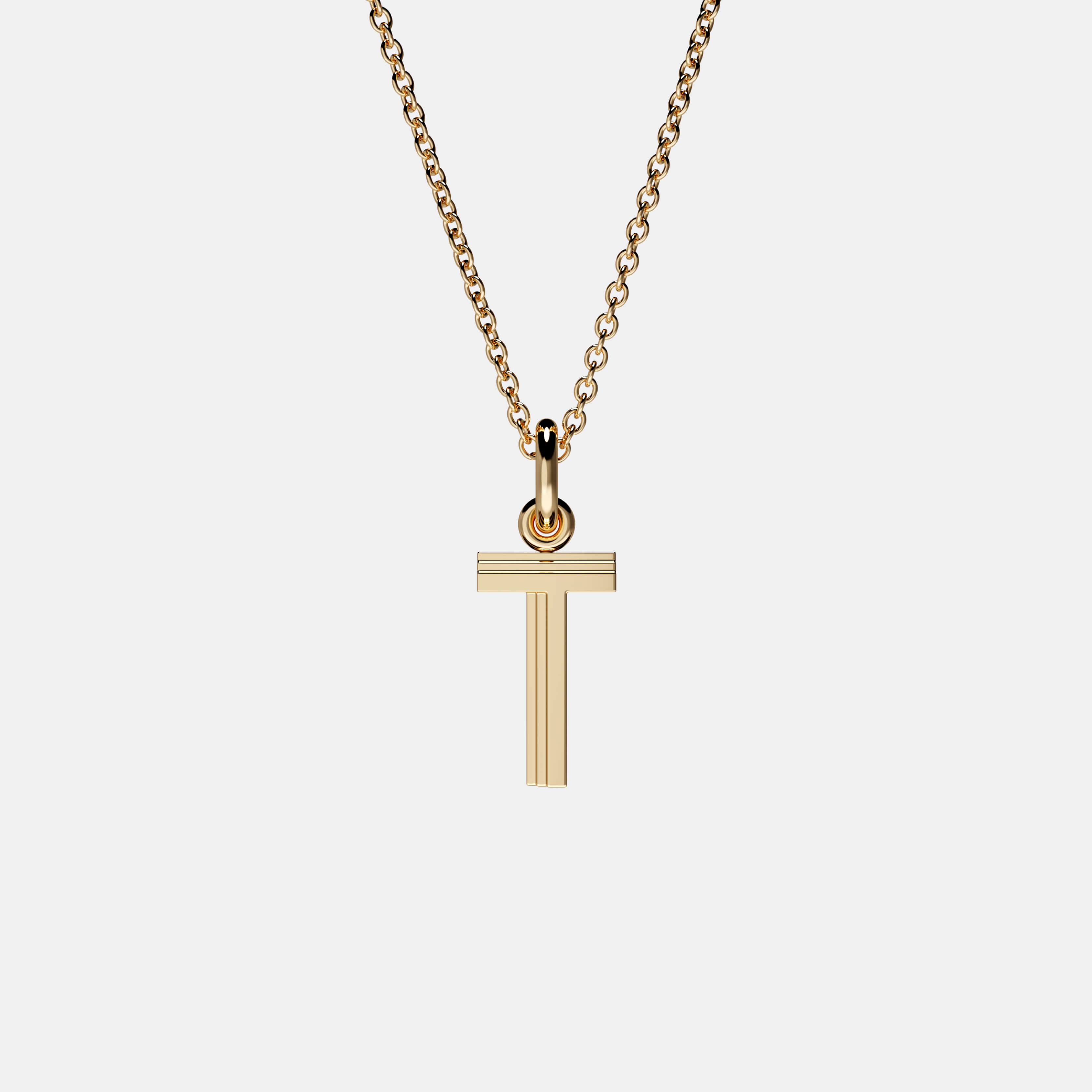 Contours Letter Pendant in Yellow Gold