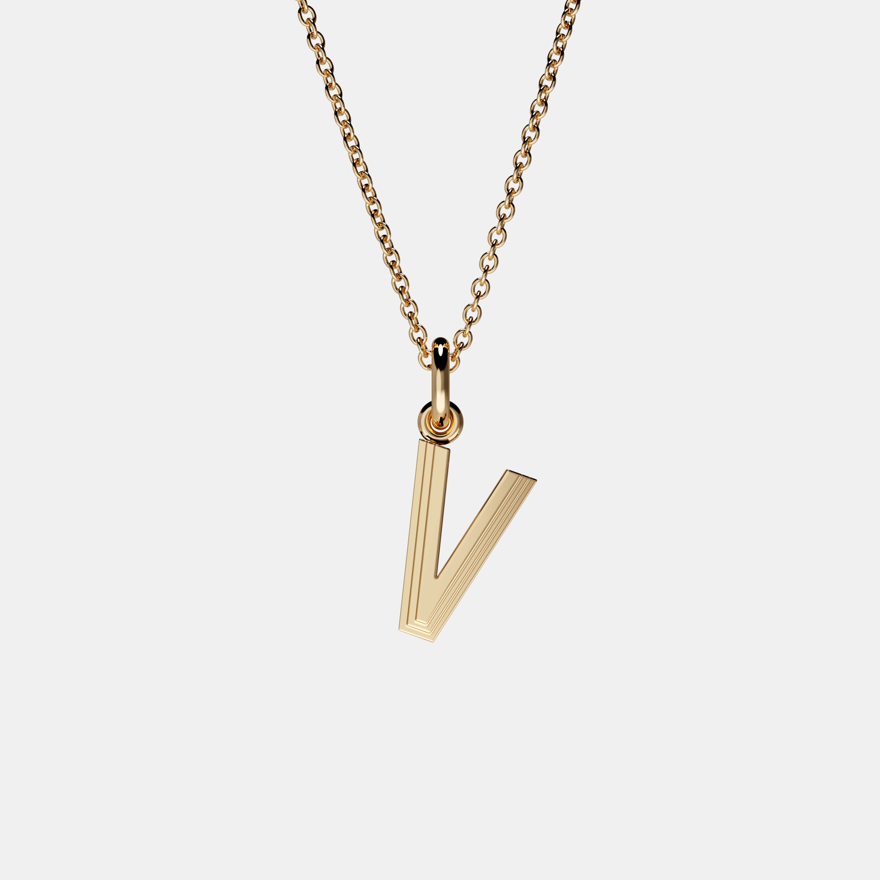 Contours Letter Pendant in Yellow Gold
