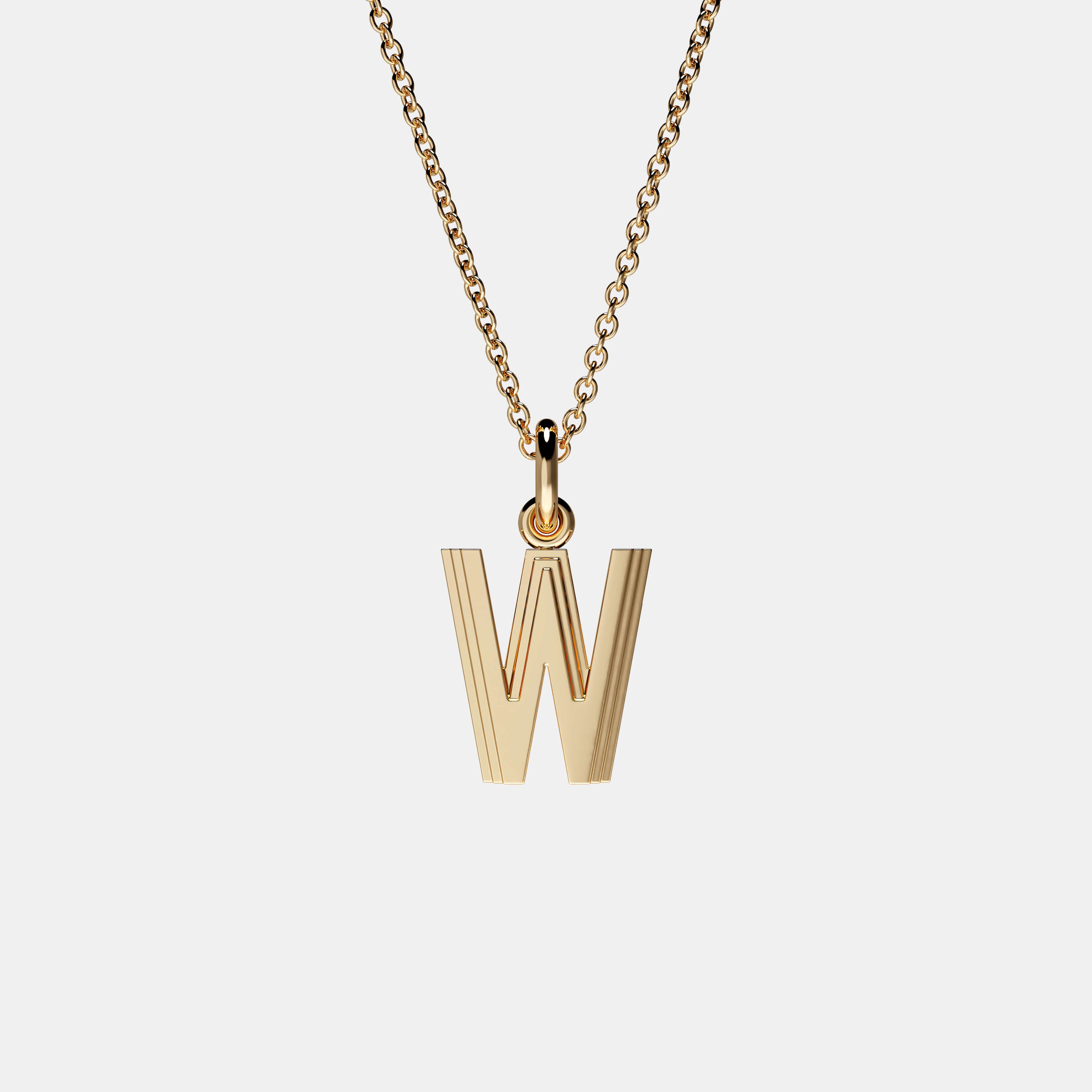 Contours Letter Pendant in Yellow Gold