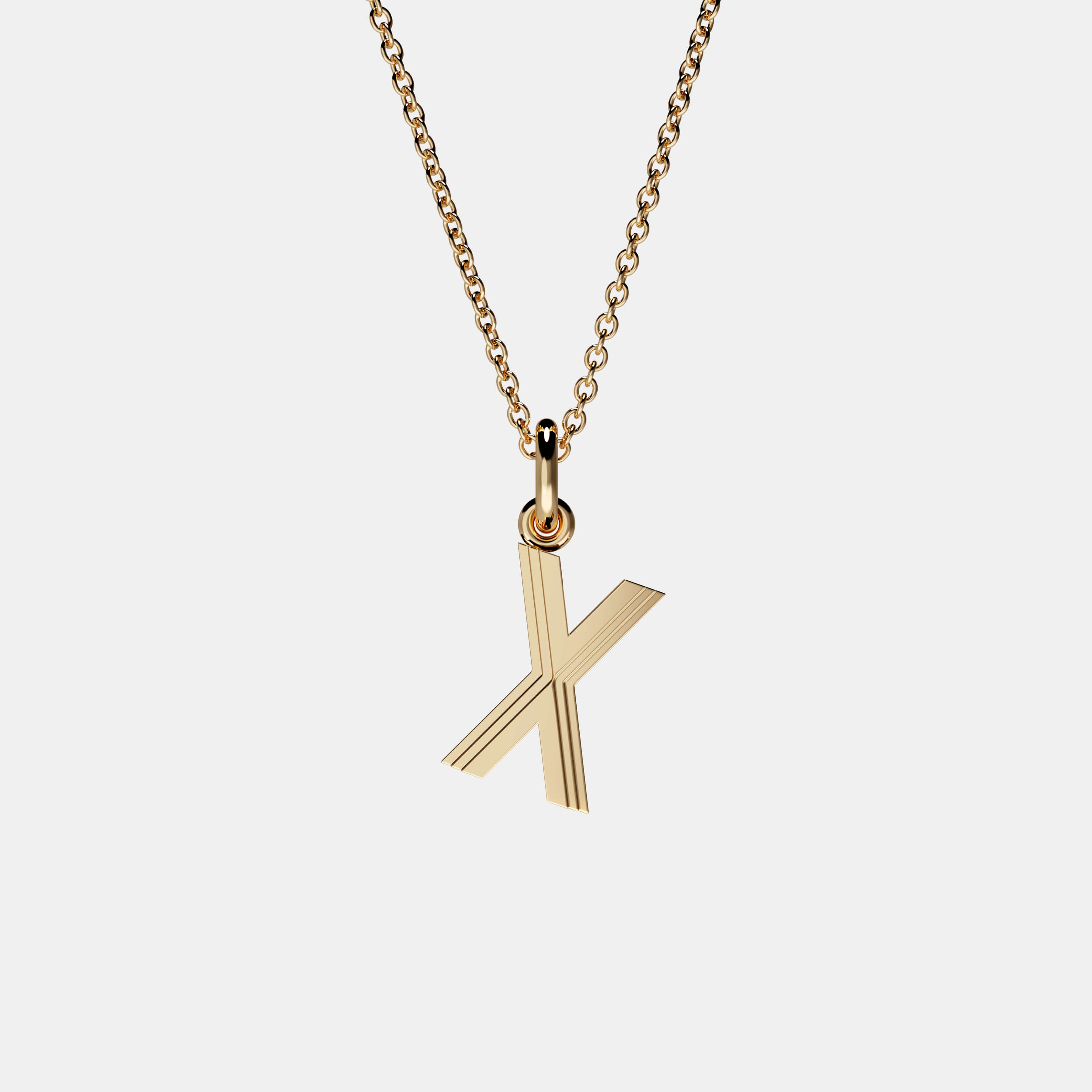 Contours Letter Pendant in Yellow Gold