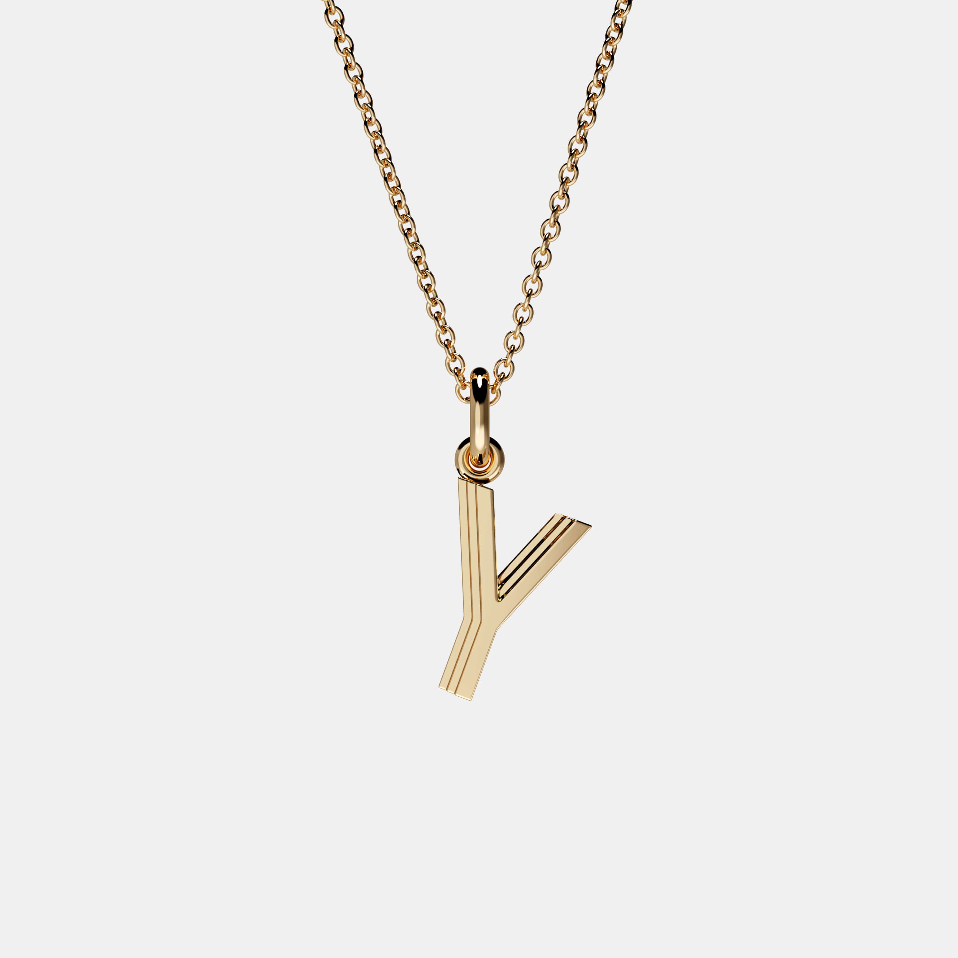 Contours Letter Pendant in Yellow Gold