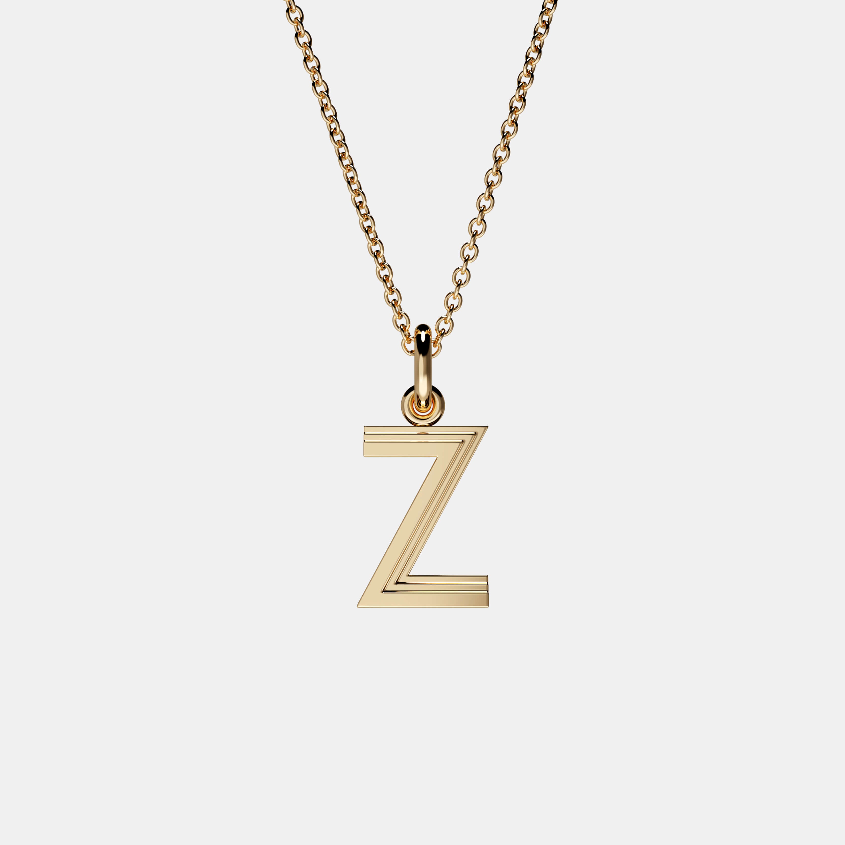 Contours Letter Pendant in Yellow Gold