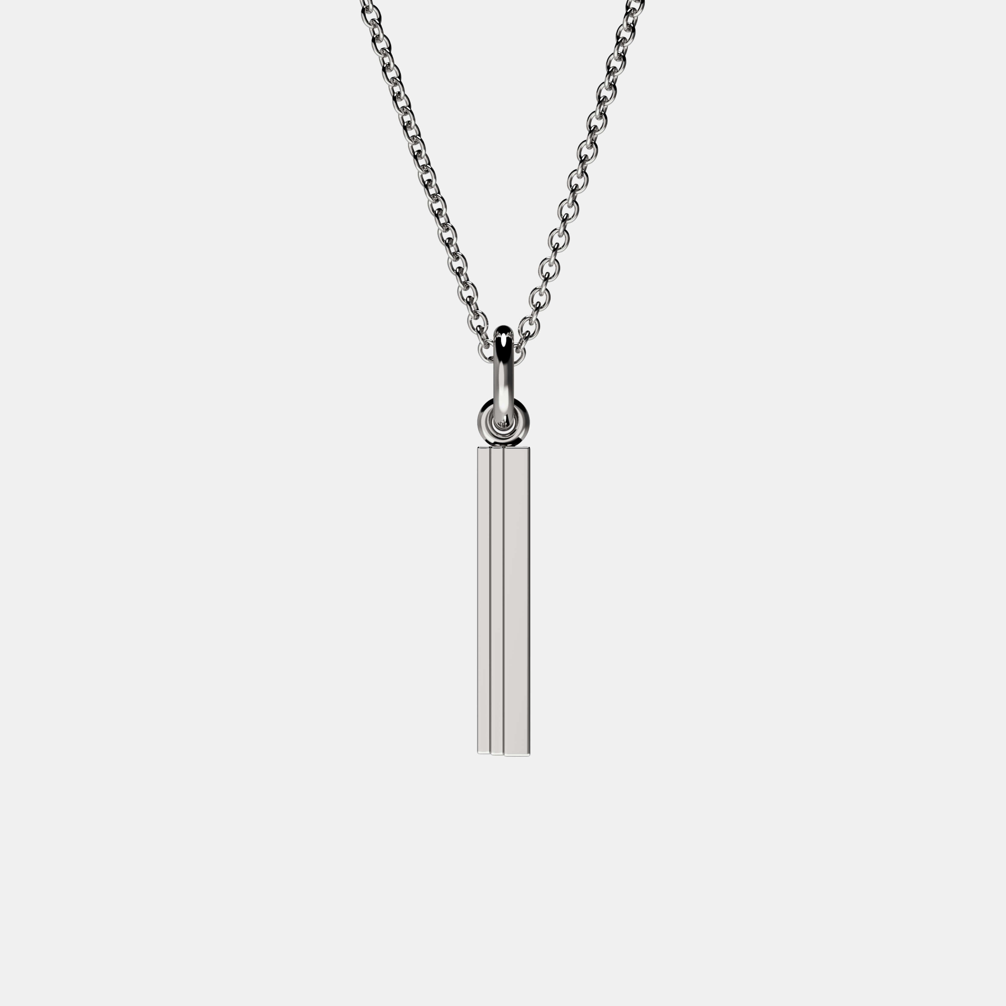 Contours Large Letter Pendant in White Gold