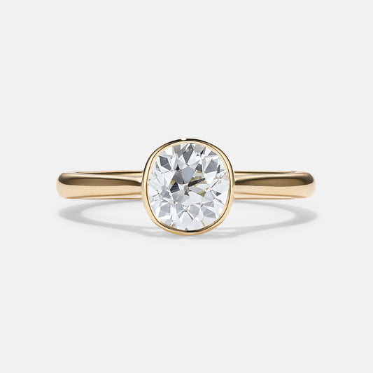 Isabella 1.27ct Old Mine Cut Antique Diamond Solitaire Engagement Ring