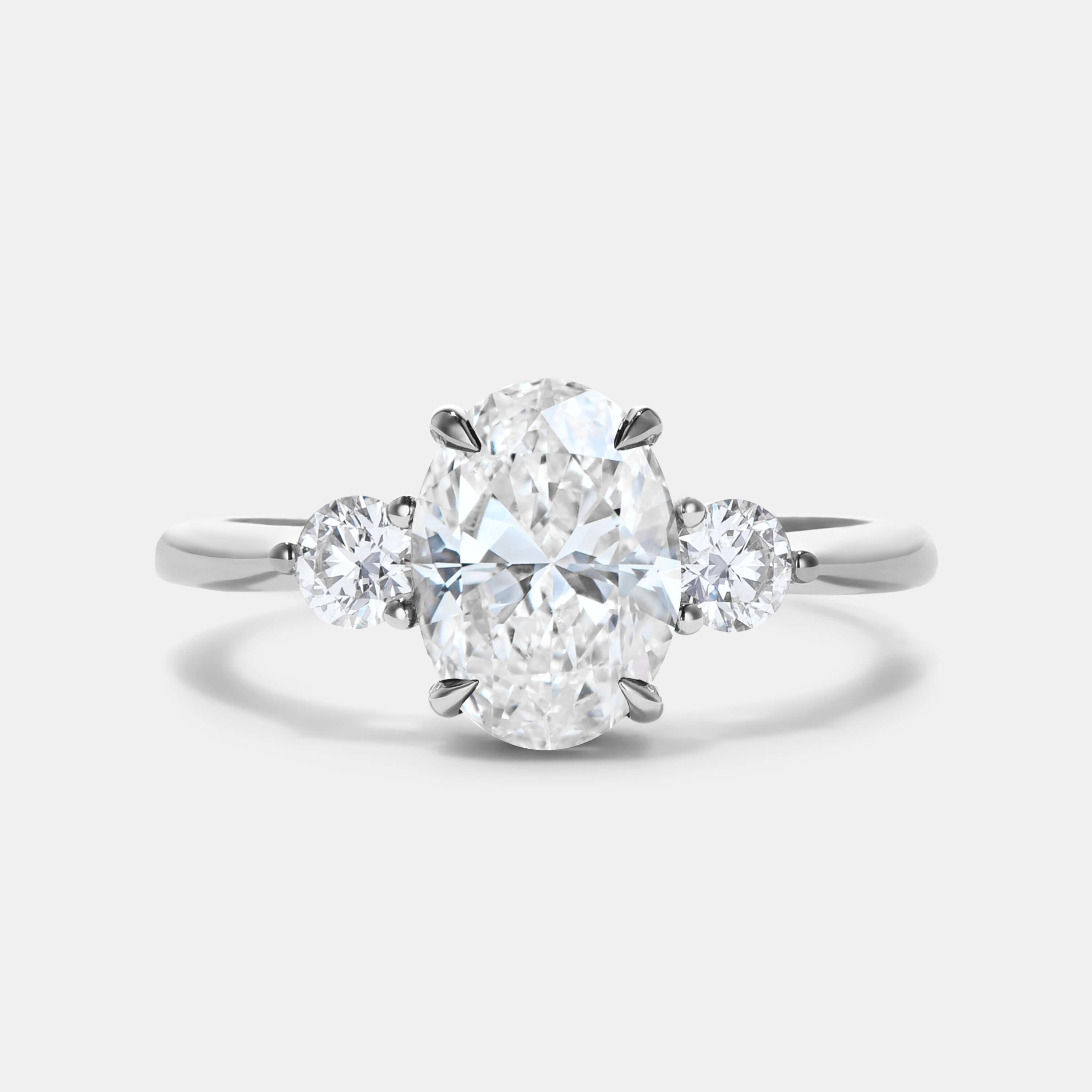 CLOVER Lab Grown Diamond Three Stone Engagement Ring