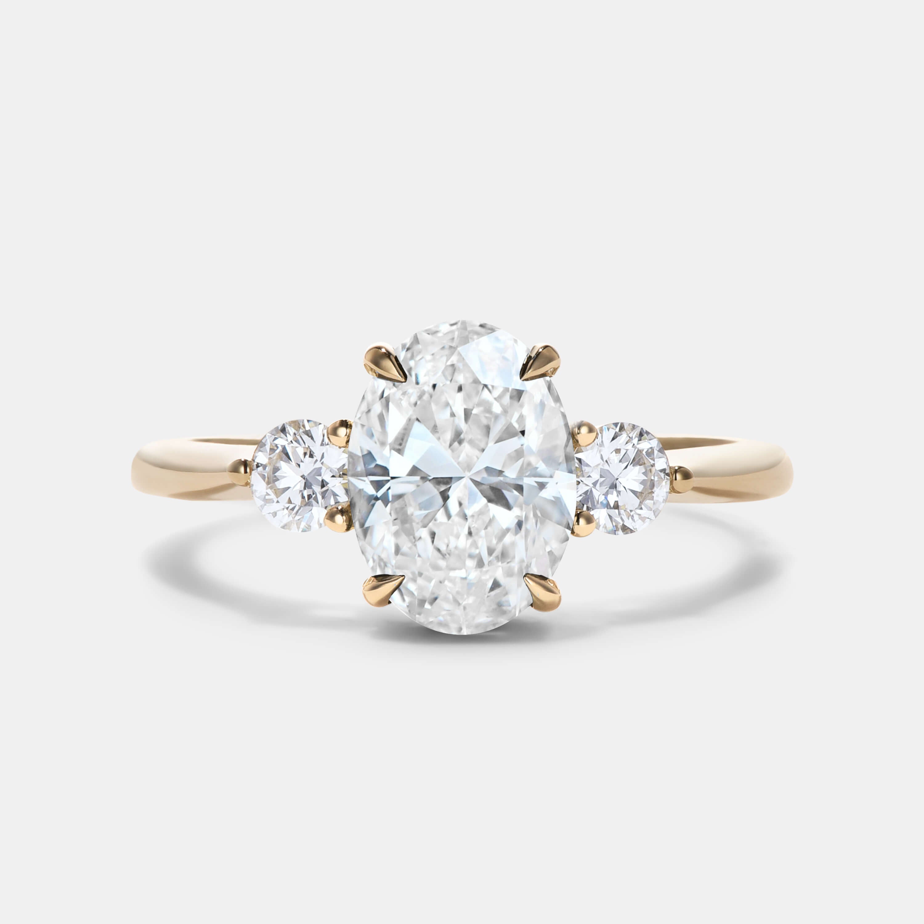 CLOVER Lab Grown Diamond Three Stone Engagement Ring