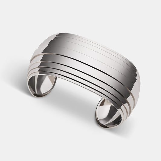 Contours Wide Cuff - Sterling Silver