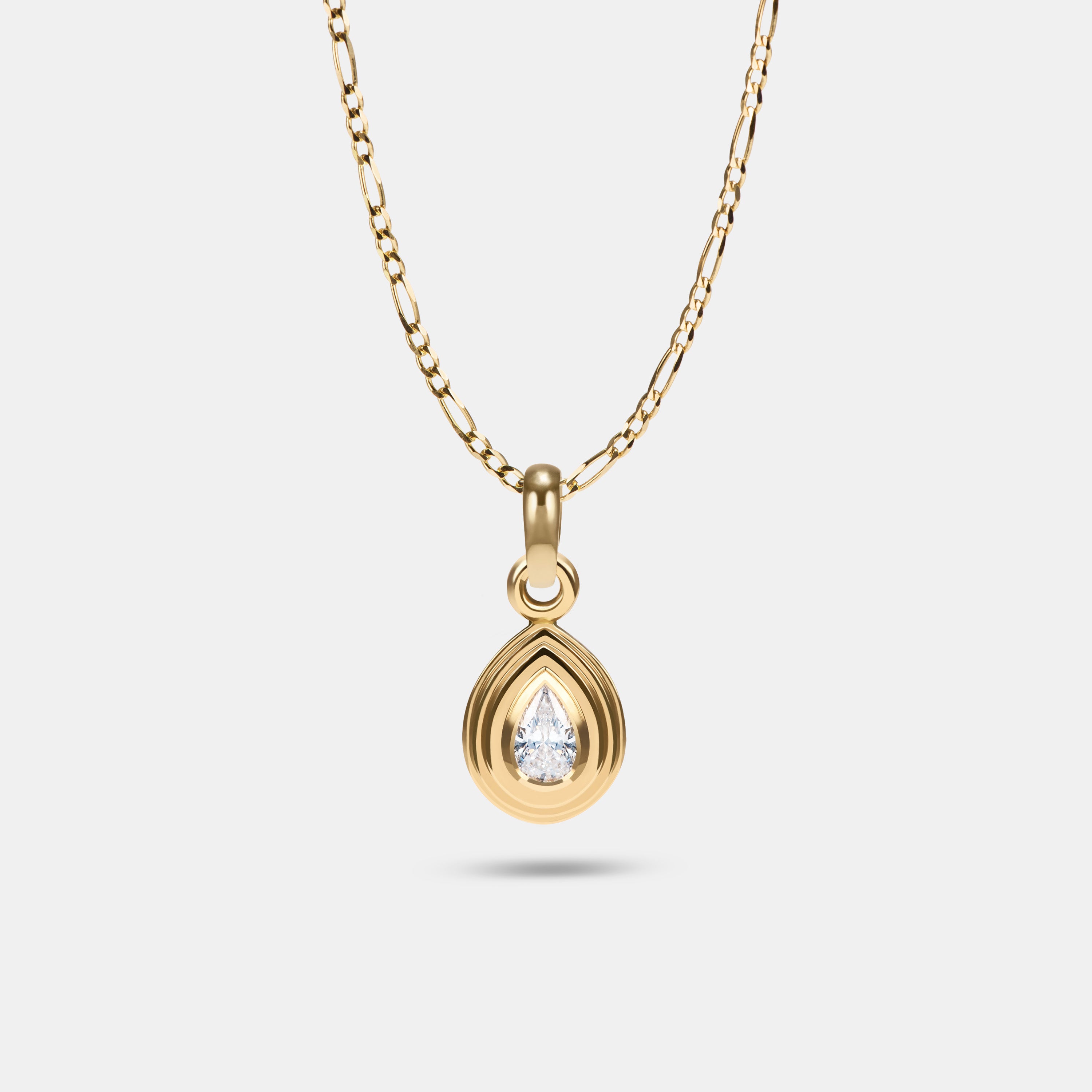 Contours Pendant Charm Pear Diamond in 18 Karat Yellow Gold