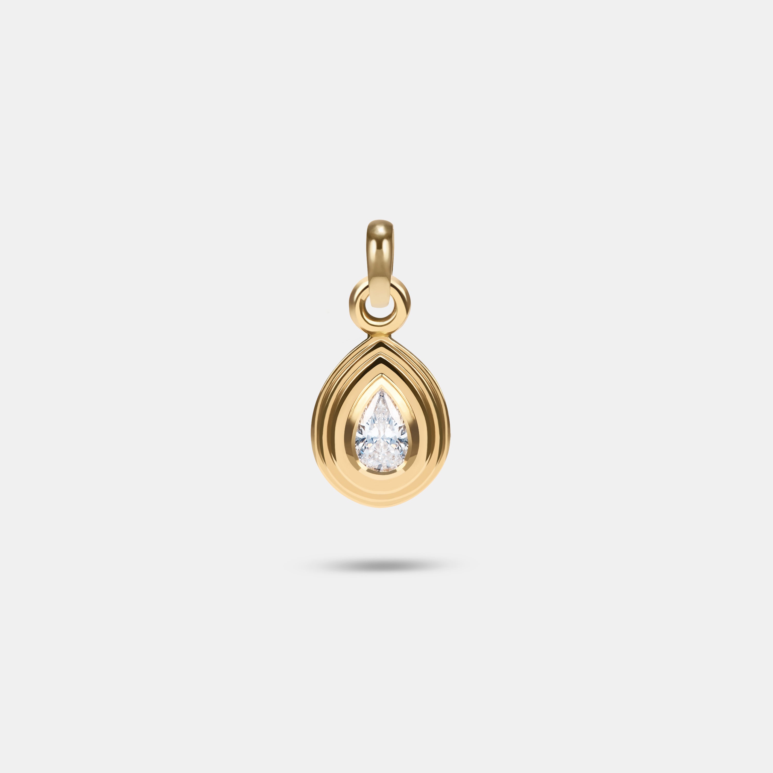 Contours Pendant Charm Pear Diamond in 18 Karat Yellow Gold
