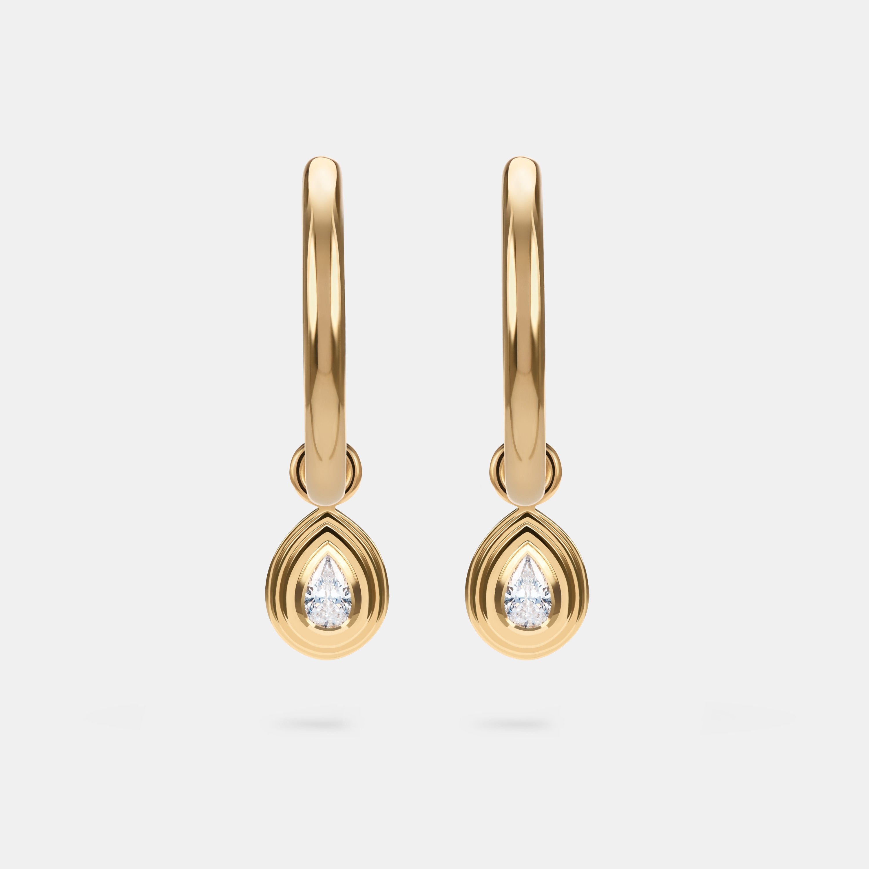 Contours Earring Charms Pear Diamond in 18 Karat Yellow Gold