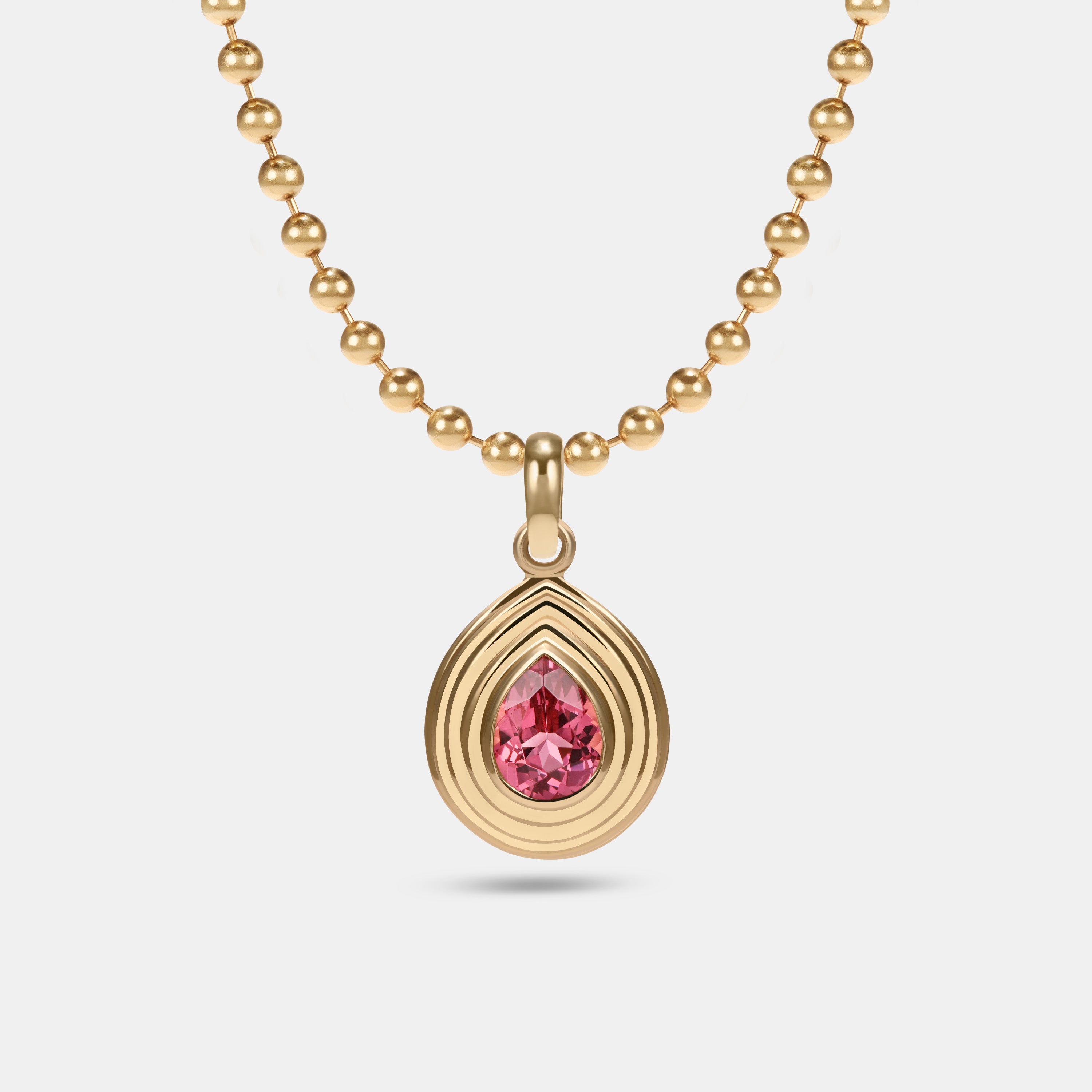 Contours Pendant - 1.45ct Pear Cut Pink Spinel